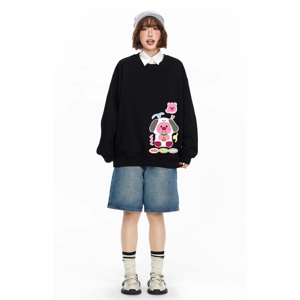 Áo sweater gấu Loopy unisex local brand STD759 Miucho chân cua in artwork_thumbnail_3