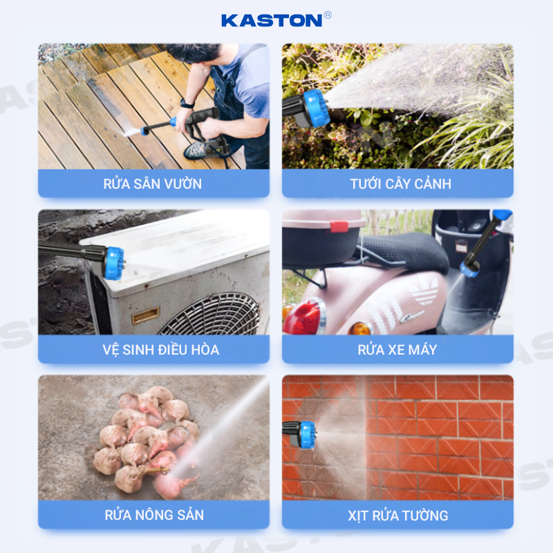 Máy rửa xe pin cao cấp Kaston -R12- Động cơ không chổi than, pin dung lượng lớn, nhỏ gọn, tiện dụng cho Ô Tô_thumbnail_5