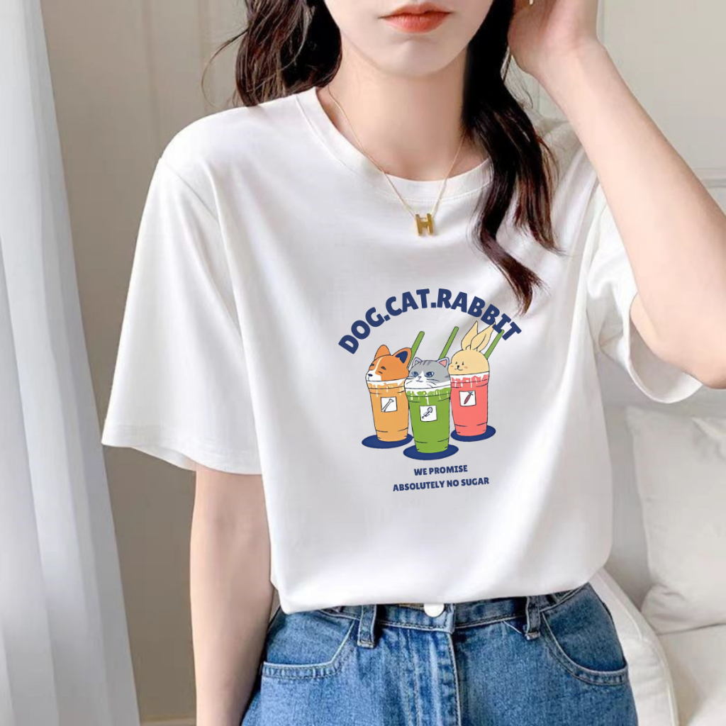 [Form rộng] Áo phông nữ màu trắng in hình nhiều mẫu - LOZA G0315_thumbnail_6