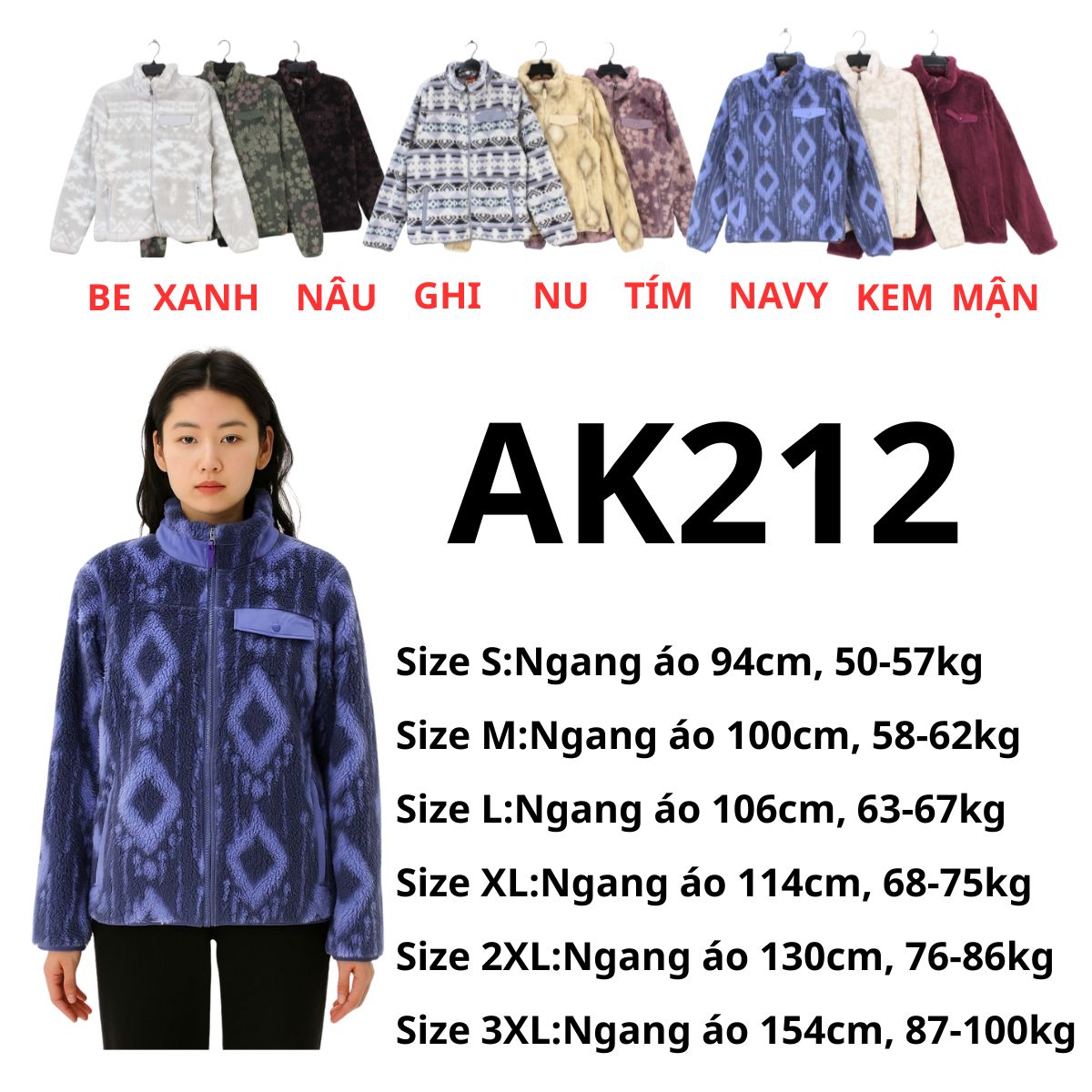 AK212- ÁO KHOÁC LÔNG