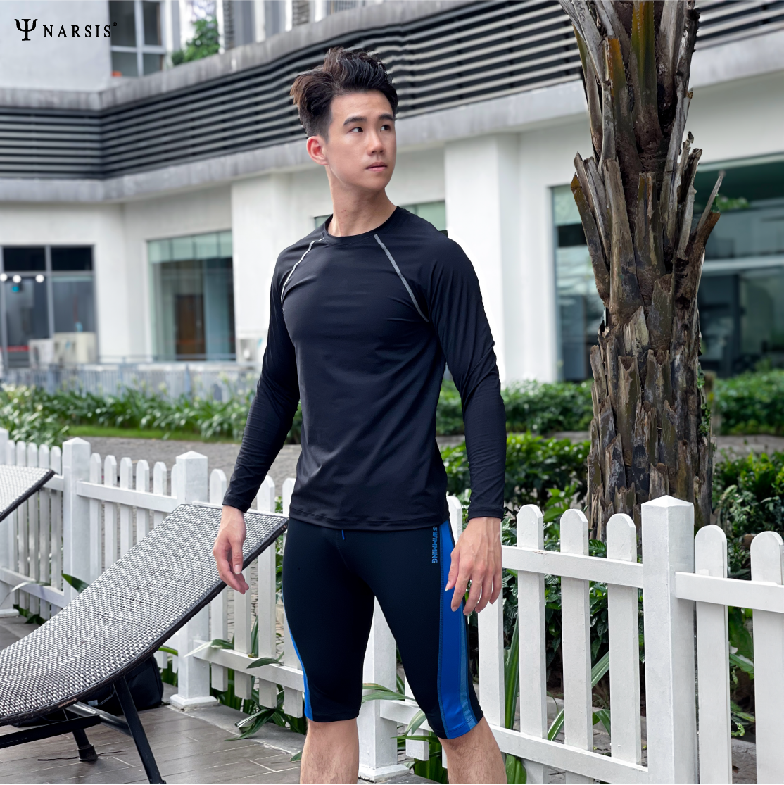 Áo bơi nam Narsis QD24001 chất liệu polyamide, nhanh khô, thoải mái khi vận động._thumbnail_0