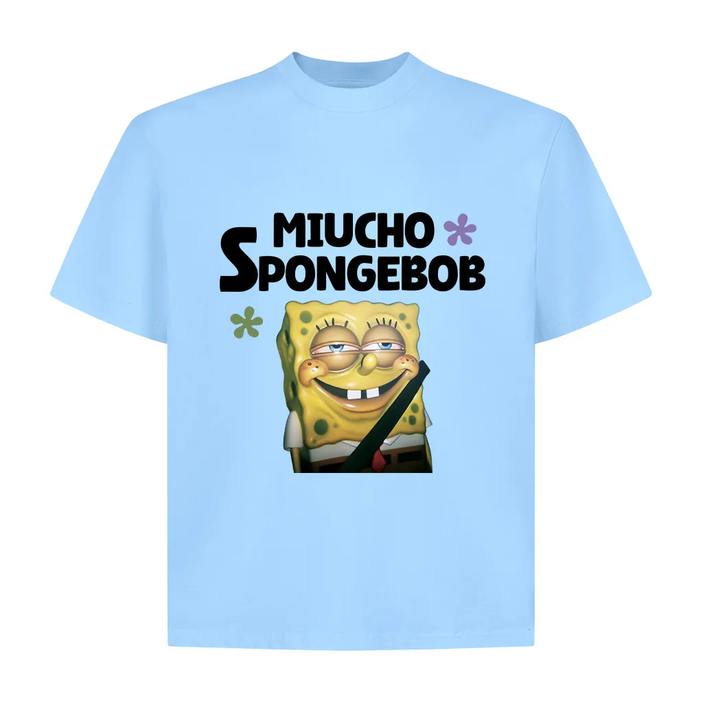 Áo thun boxy nam nữ Miucho Club vải cotton thoáng mát Spongebob in mix dễ thương 2827_thumbnail_13