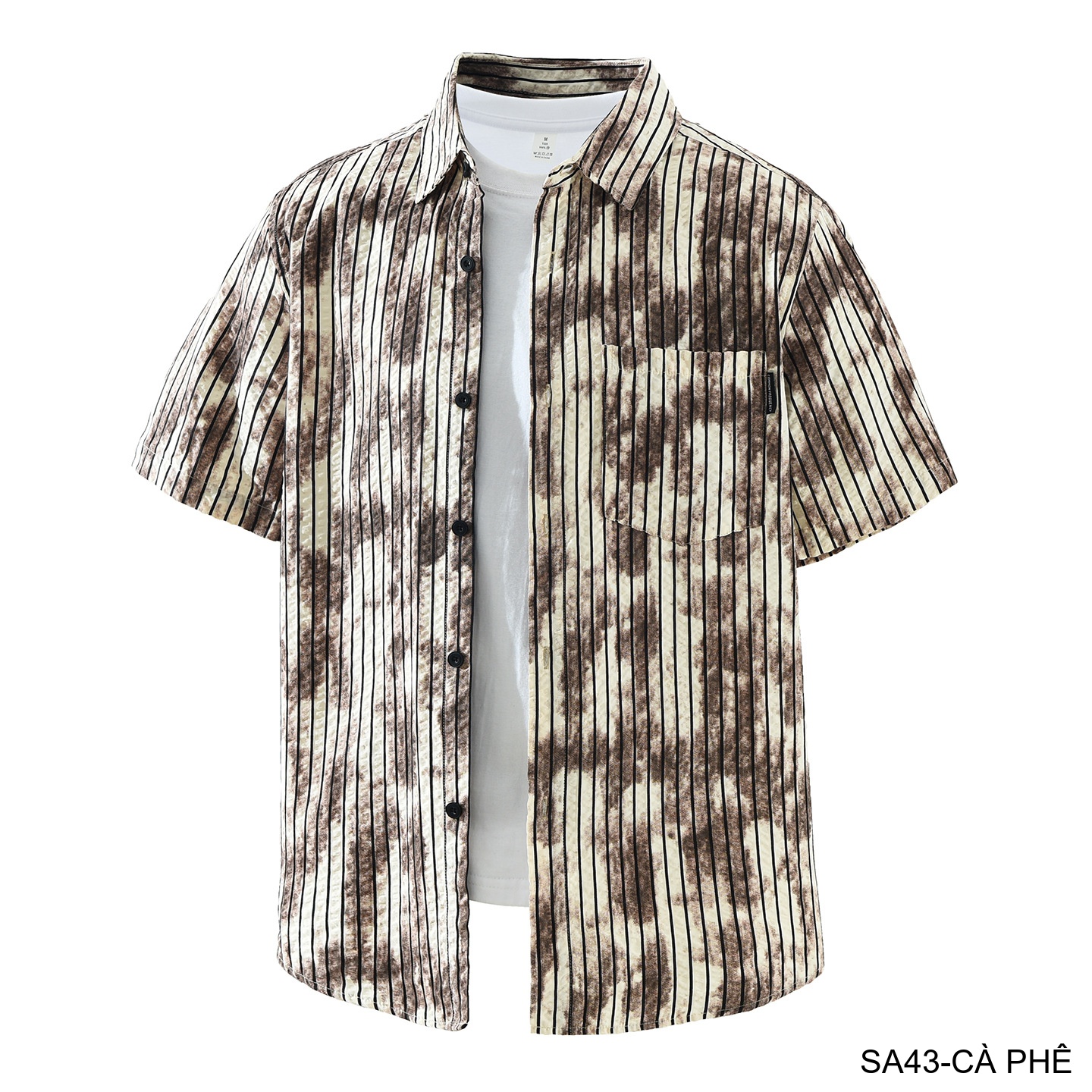 SA43 - Áo sơ mi nam tay ngắn sọc dọc phong cách streetwear, chất cotton thoáng mát, dáng rộng thoải mái_thumbnail_18