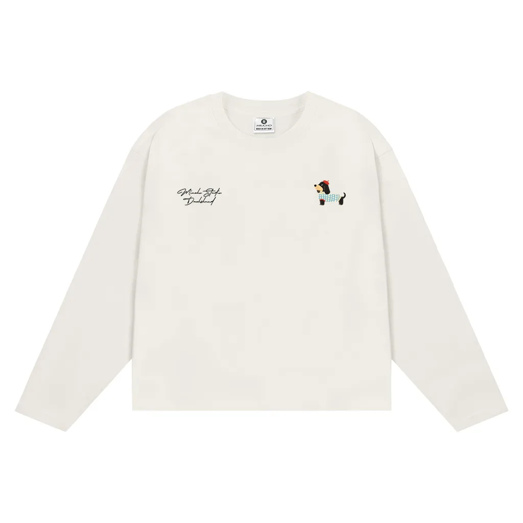 Áo thun boxy tay dài unisex basic 2644 Miucho vải cotton cao cấp thoáng mát co giãn 2 chiều_thumbnail_8