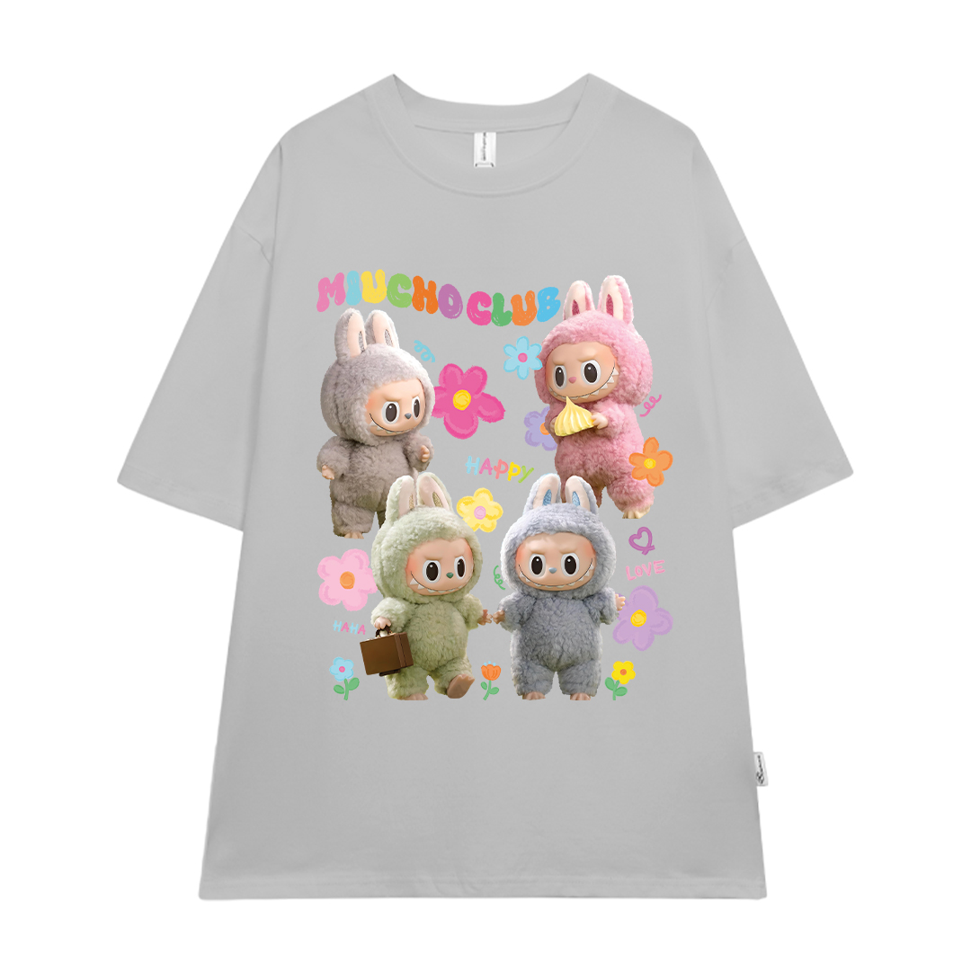 Áo thun labubu dễ thương form rộng nhiều màu ATD1452 Miucho vải cotton cổ tròn in mix_thumbnail_20