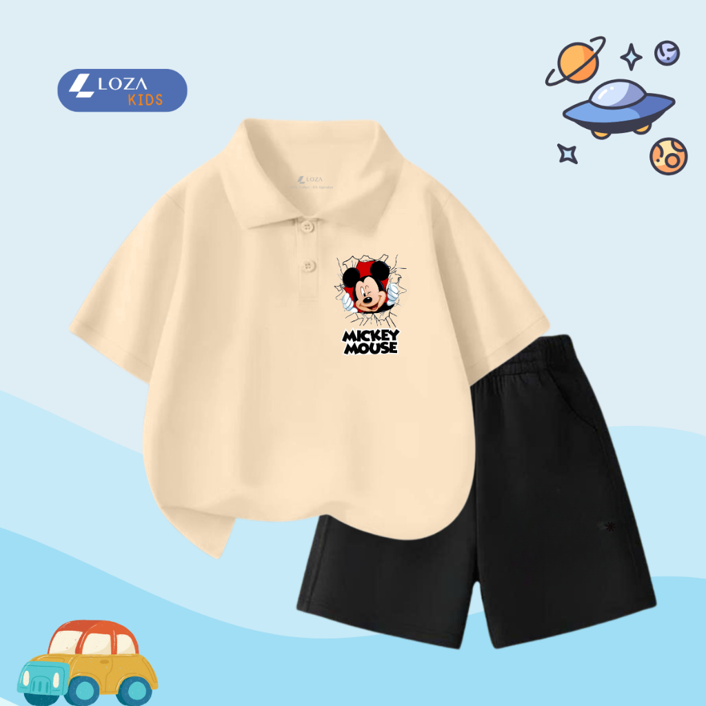Bộ đồ Polo bé trai in hình 'Mickey Mouse'- Loza Kids BO246_thumbnail_2