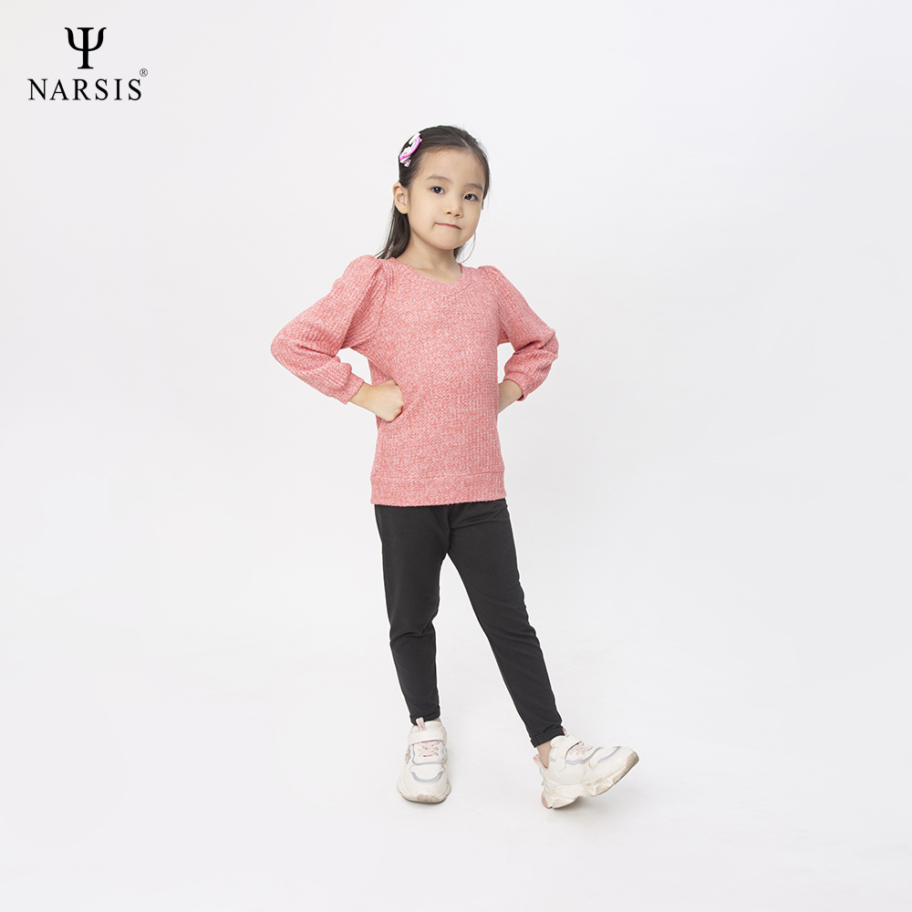 ÁO THU ĐÔNG BÉ GÁI KL0007 NARSIS VẢI LEN COTTON ẤM ÁP, THOÁNG MÁT, GIỮ ẤM TỐT, MỀM MẠI_thumbnail_2