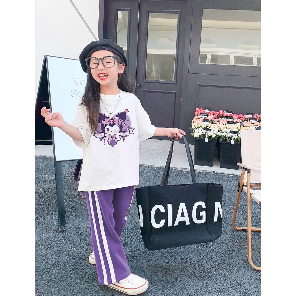 Áo thun cho bé gái cute form rộng AED1110 Miucho Kid tay ngắn cổ tròn style hàn quốc in mix_thumbnail_2