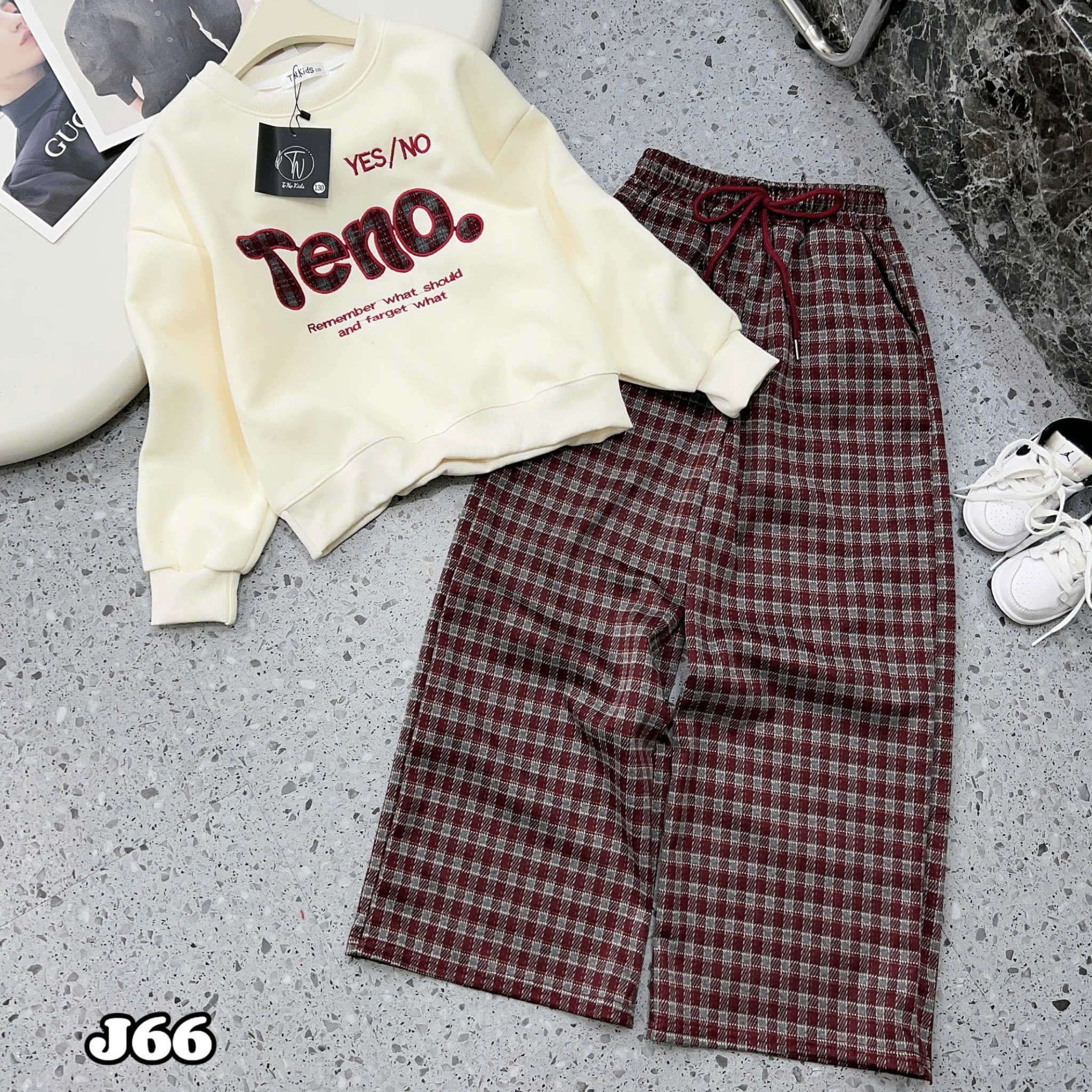 [J66] Sét Nỉ kẻ Yes/No TENO bé gái