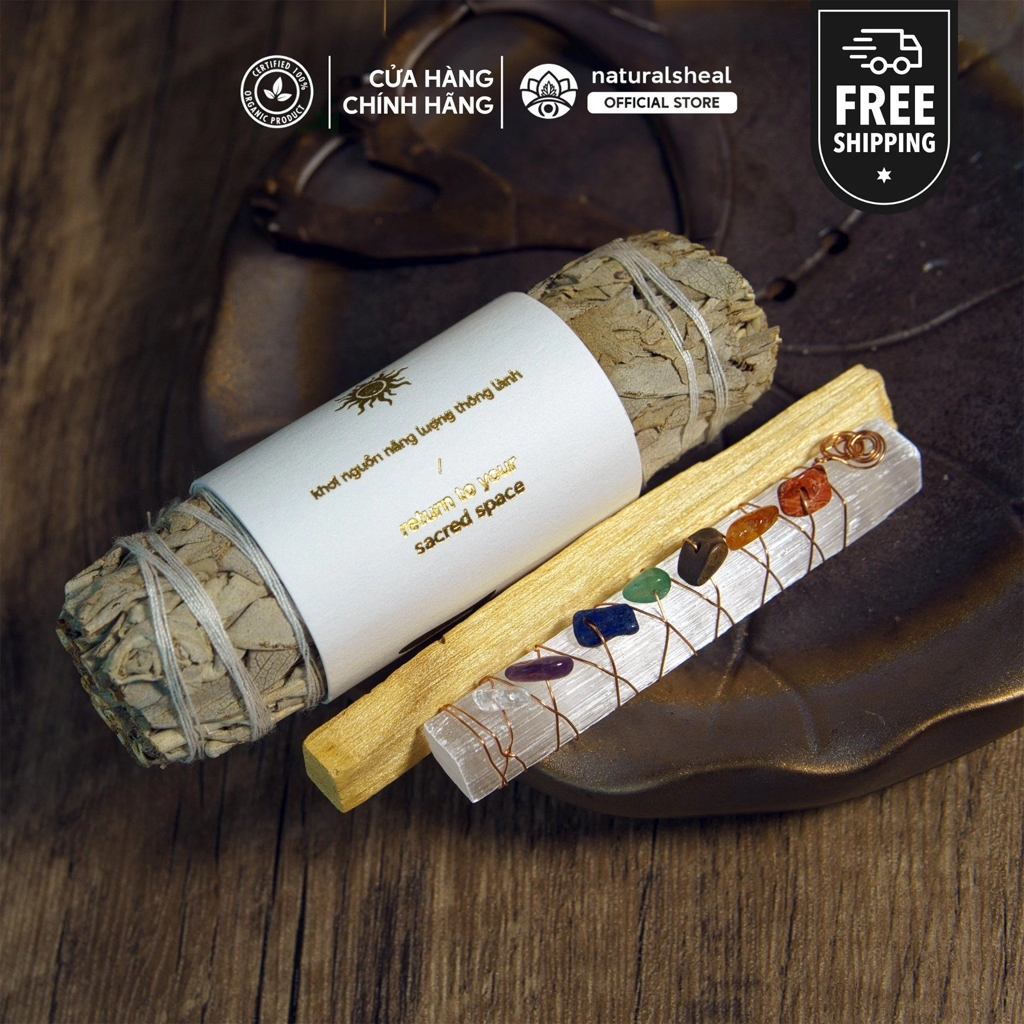 Xô Thơm, Palo Santo, Selenite Luân Xa - Thanh Tẩy | Natural's Heal_thumbnail_0