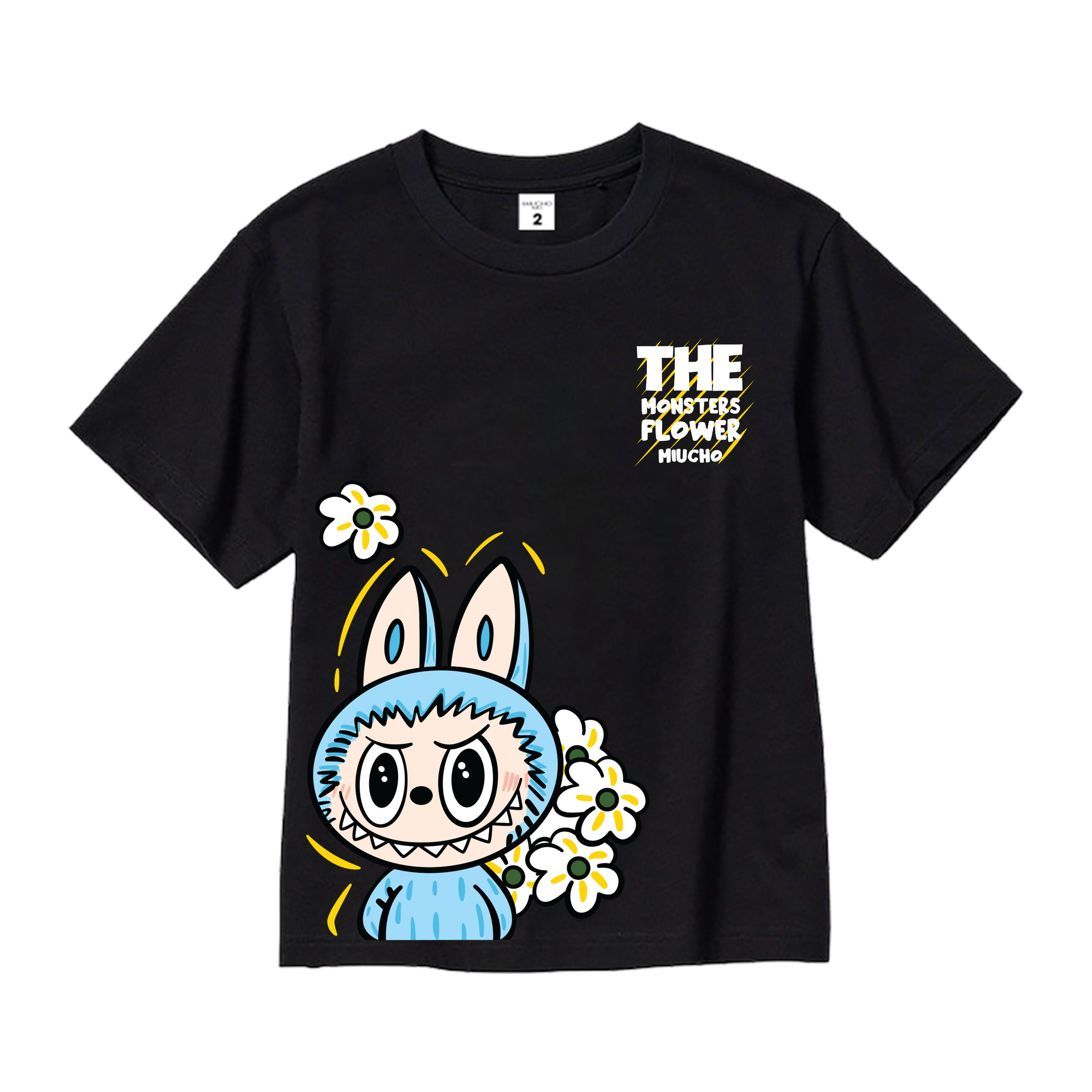 Áo thun bé gái labubu dễ thương nhiều màu sắc AED1465 Miucho Kid vải cotton thoáng mát cổ tròn in graphic_thumbnail_9