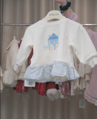 (G223) Áo nỉ gấu bèo kẻ caro xanh họa tiết ngôi nhà_thumbnail_0