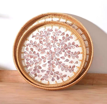 Mother Of Pearl Rattan Tray MD013_thumbnail_5
