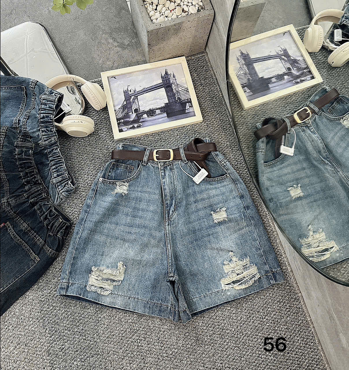 Quần short jean ngố rách lưng thun bigsize QSJ56 dành cho nàng từ 55-90kg_thumbnail_8