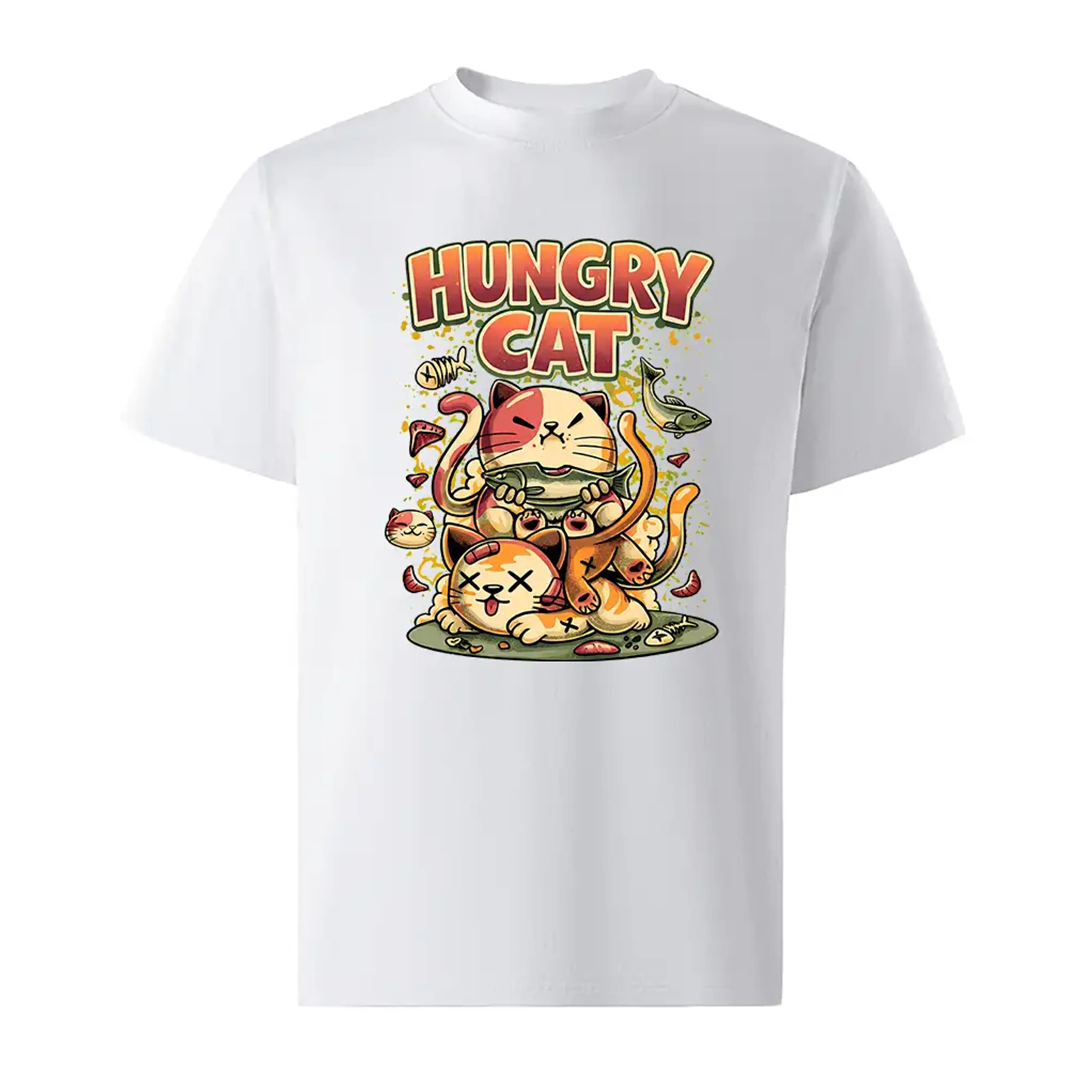 Áo thun form rộng Hungry Cat TeePrint 3239