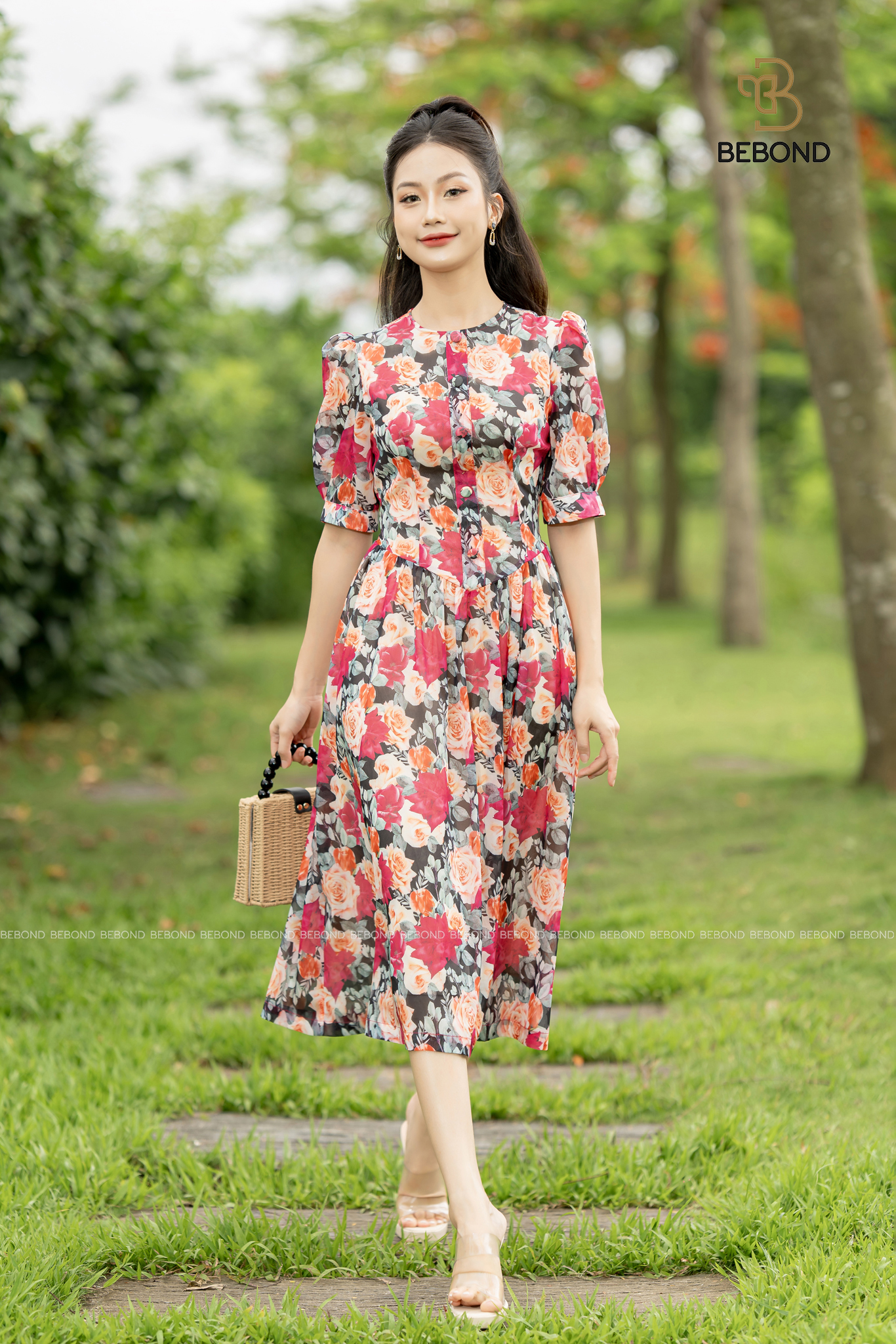 Đầm xòe vạt eo hoa hồng - Camela Dress_thumbnail_4