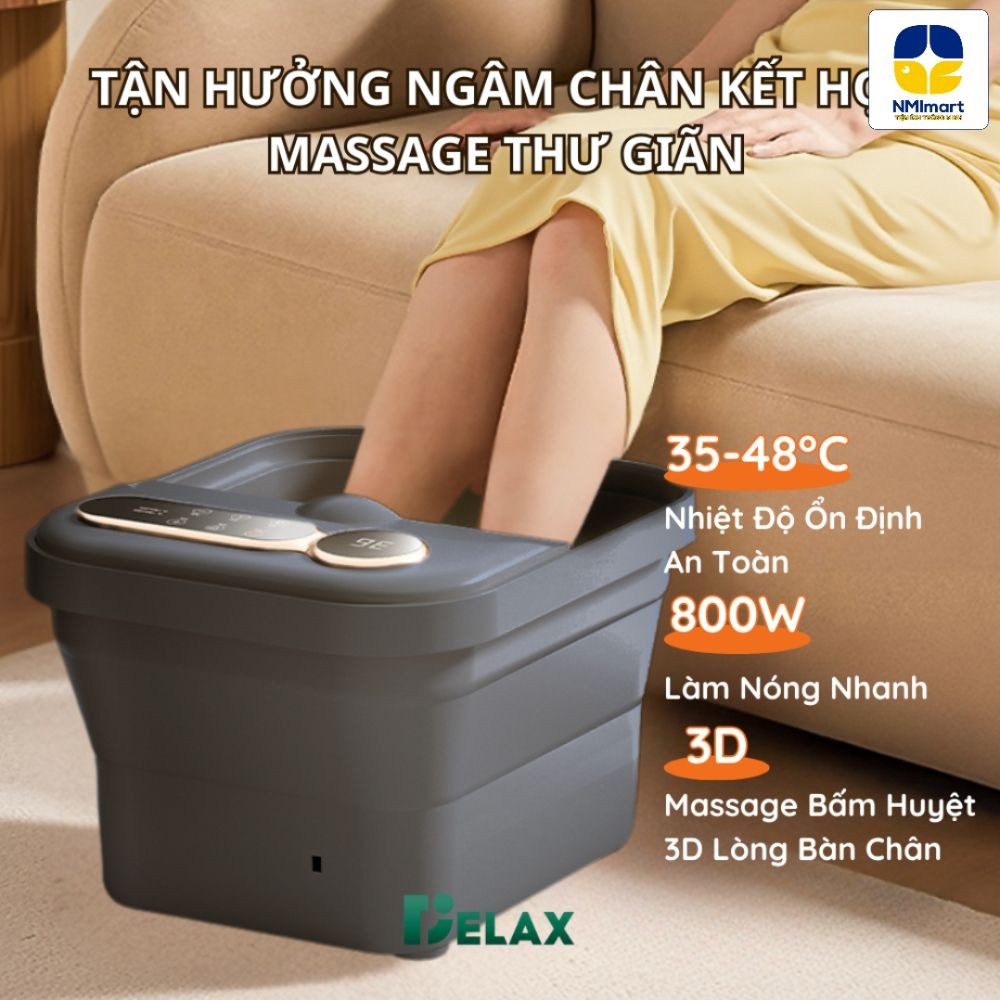 Bồn Ngâm Chân Massage Delax Thư Giãn, Bấm Huyệt, Ngâm Chân Thảo Dược, Thải Độc Tăng Cường Sức Khỏe_thumbnail_4