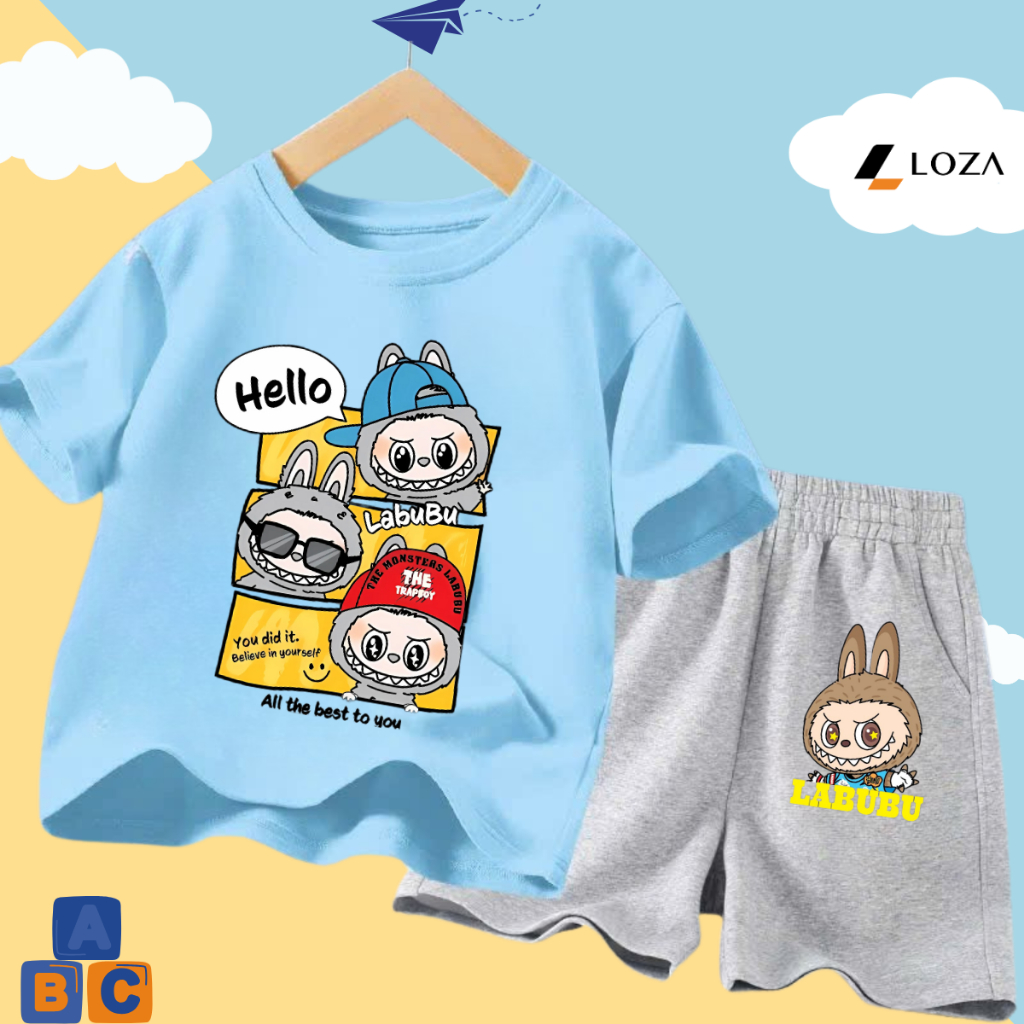 Bộ quần áo bé trai in hình 