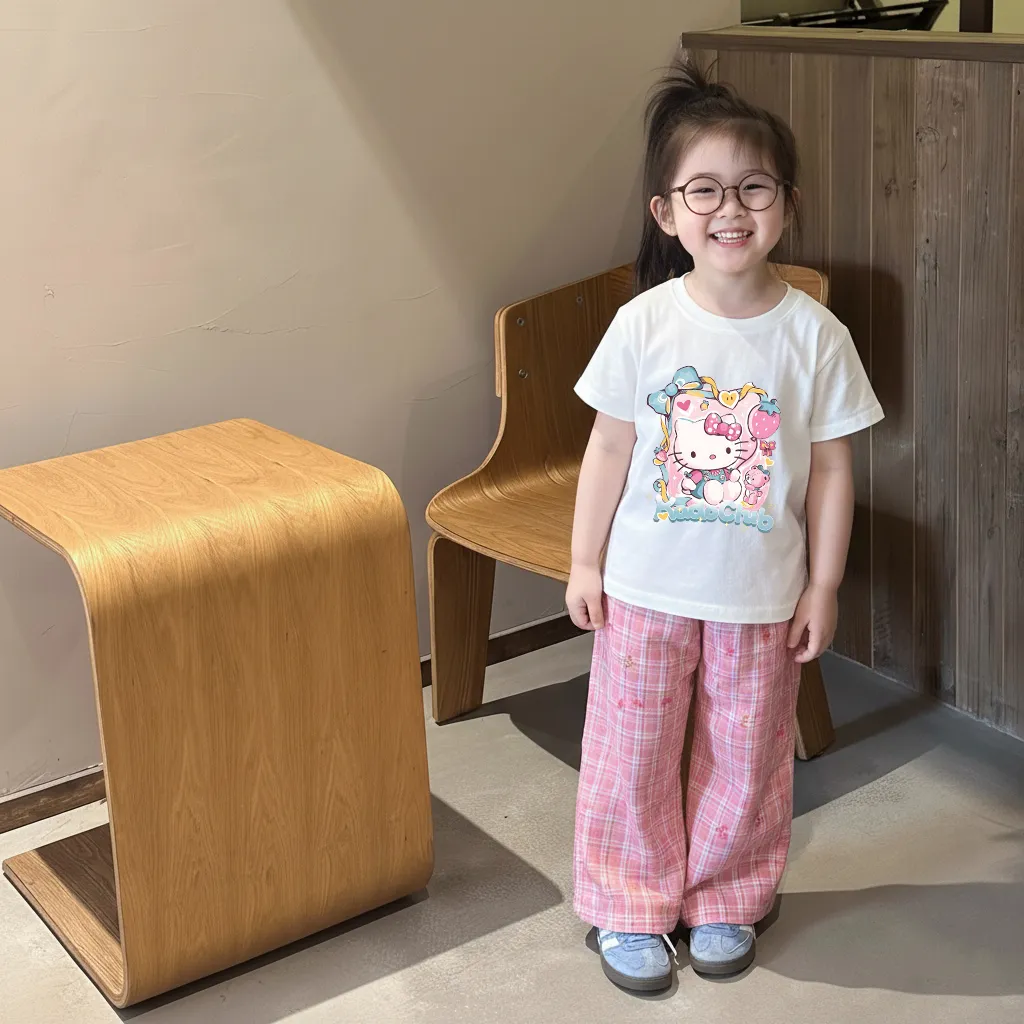 Áo thun bé gái Kado tay ngắn cổ tròn vải cotton thoáng mát dày dặn hình Kitty dễ thương 2871_thumbnail_6