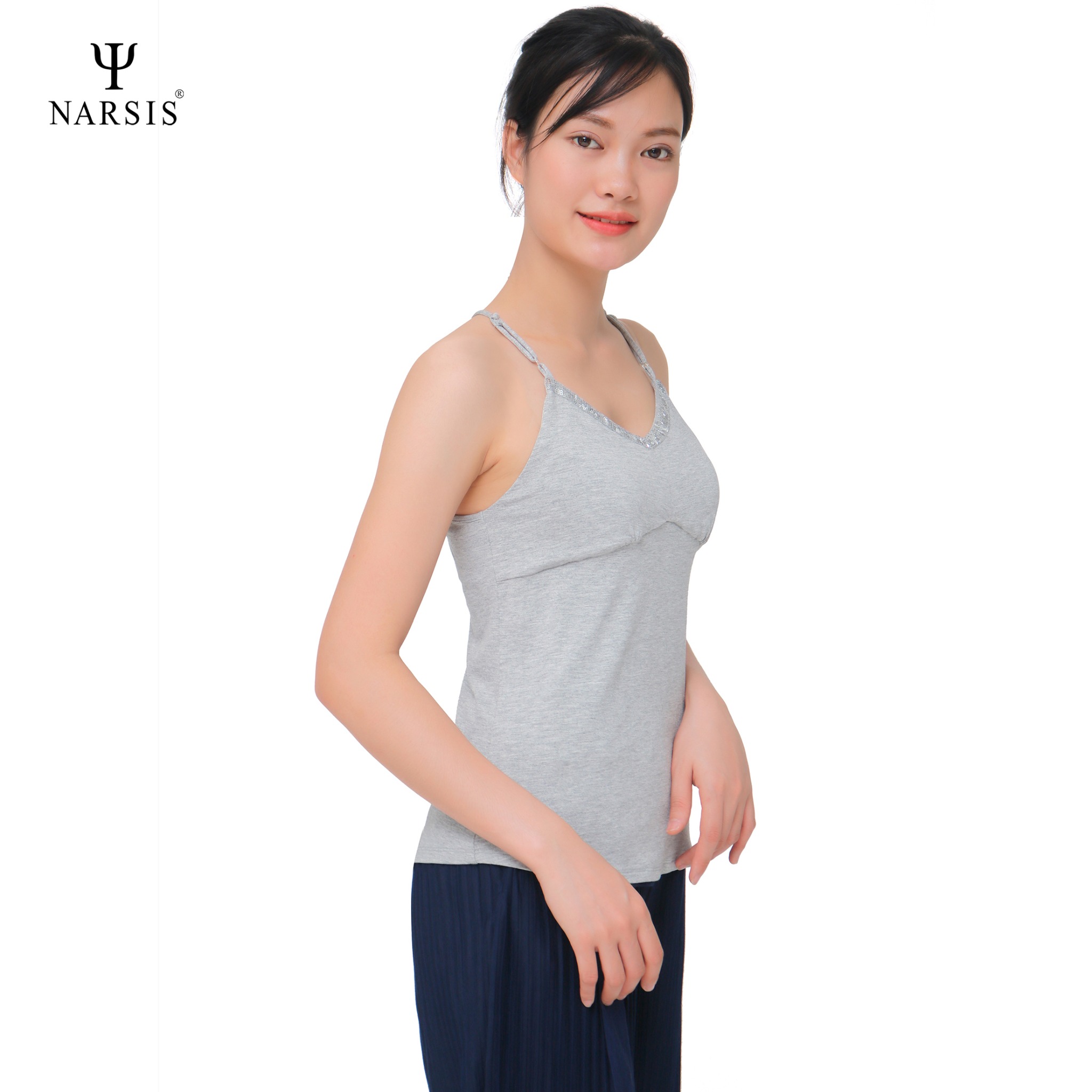 AÓ DÂY NỮ KIỂU - L7018 NARSIS CHẤT LIỆU THOÁNG MÁT, DỄ CHỊU, THOẢI MÁI CẢ NGÀY, DỄ VẬN ĐỘNG_thumbnail_1