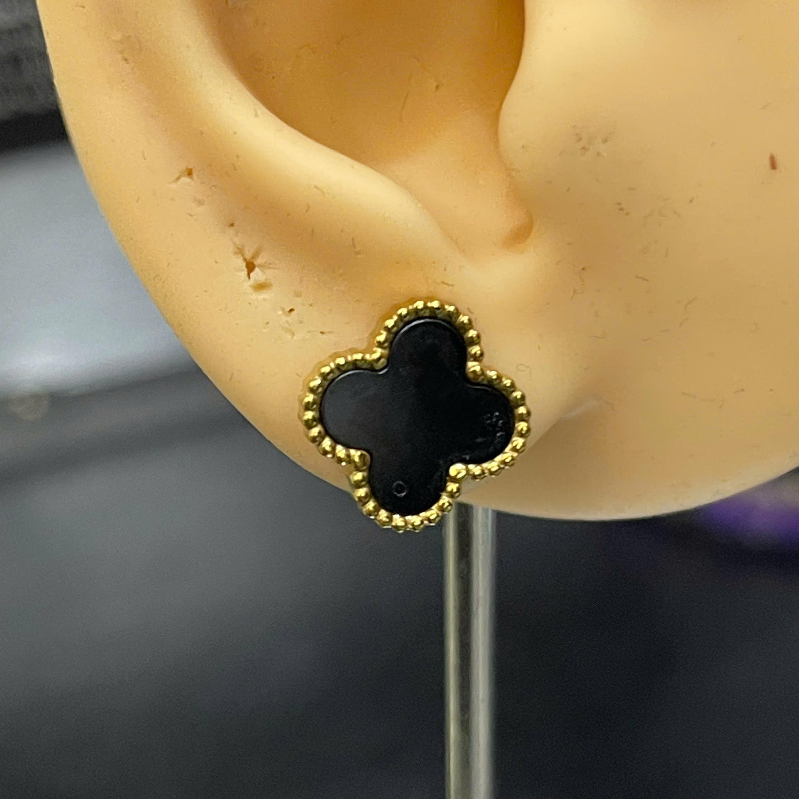 khuyên kiểu cặp cỏ bốn lá màu đen tuyền bí viền bi vàng bí ẩn ninja nhiệt huyết _thumbnail_3