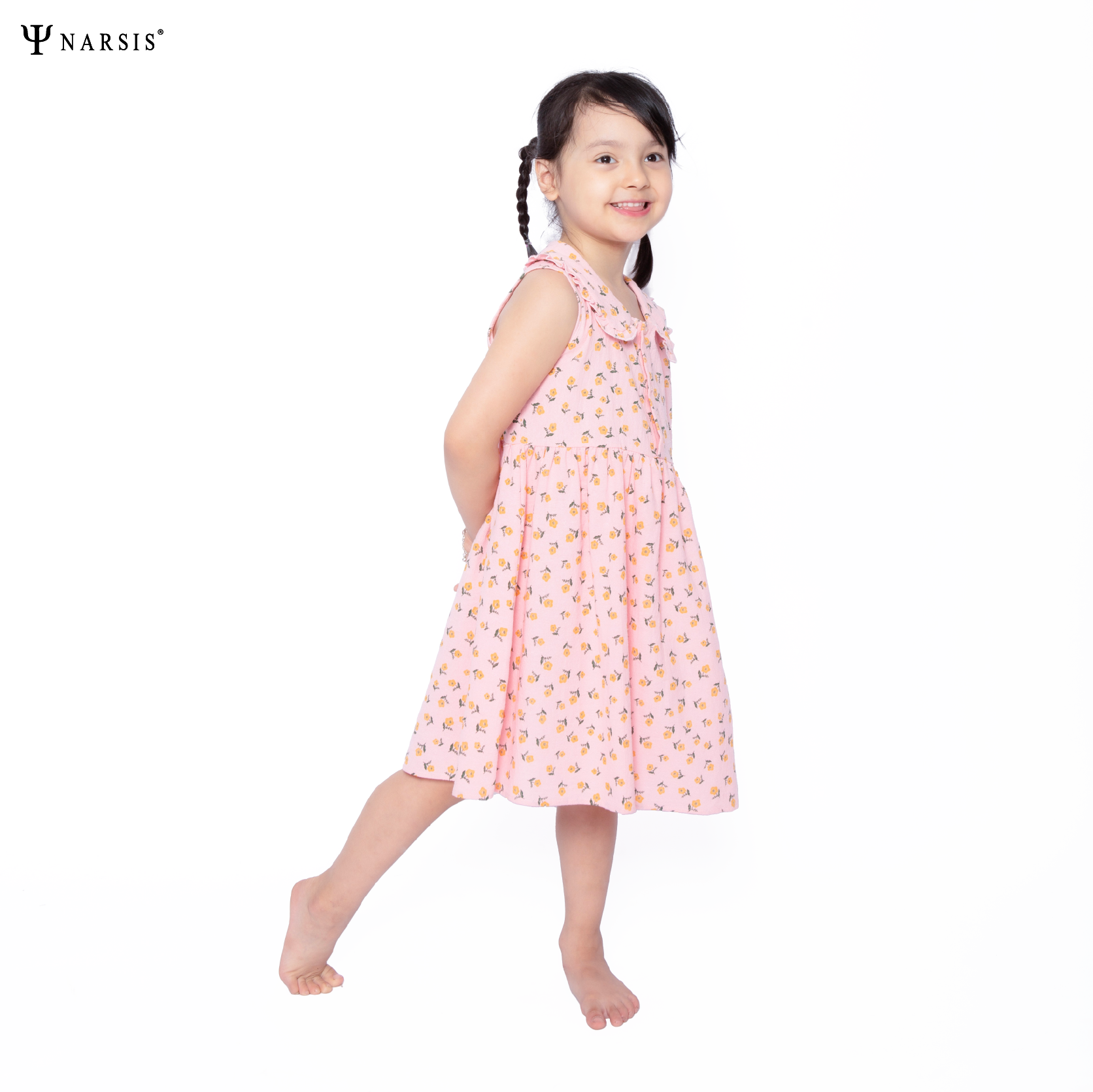 VÁY HÈ BÉ GÁI VẢI THÔ CARA MỀM MẠI THẤM HÚT MỒ HÔI KB23001 NARSIS CHẤT LIỆU THOÁNG MÁT, DỄ CHỊU, ..._thumbnail_2