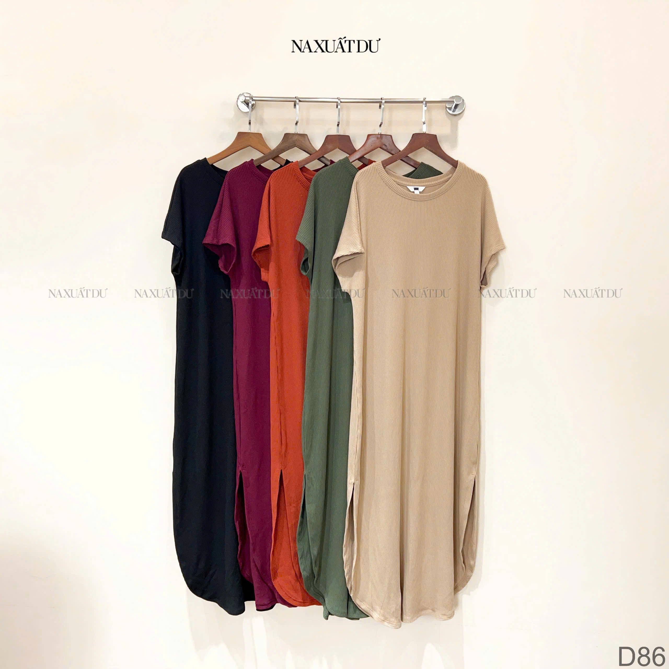 Đầm dài suông xẻ tà nữ 