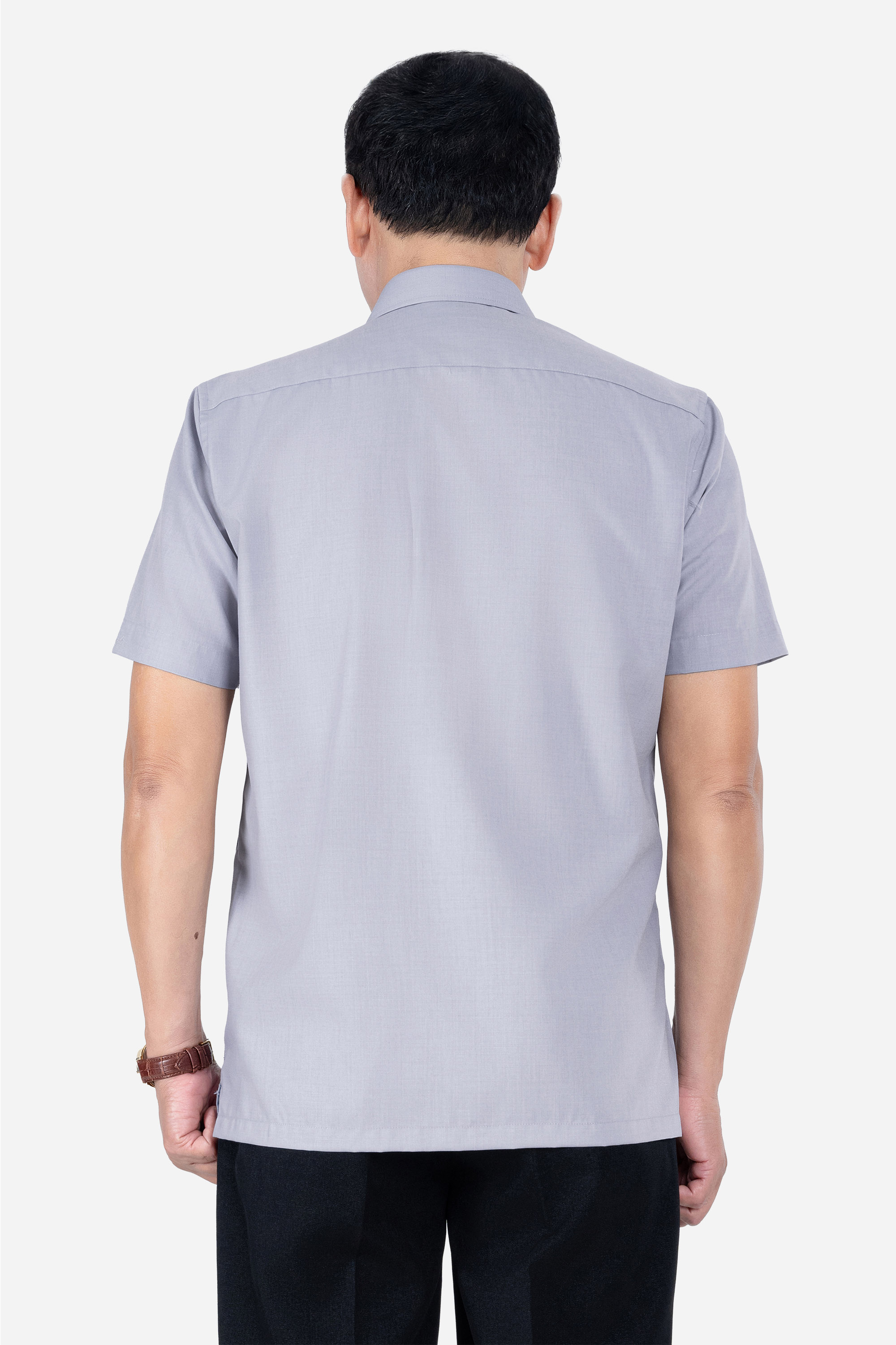 Sơ Mi Trơn Cộc Tay Nam Trung Niên Chất Liệu Cotton Nhập Khẩu Màu Đỏ Đô_thumbnail_29