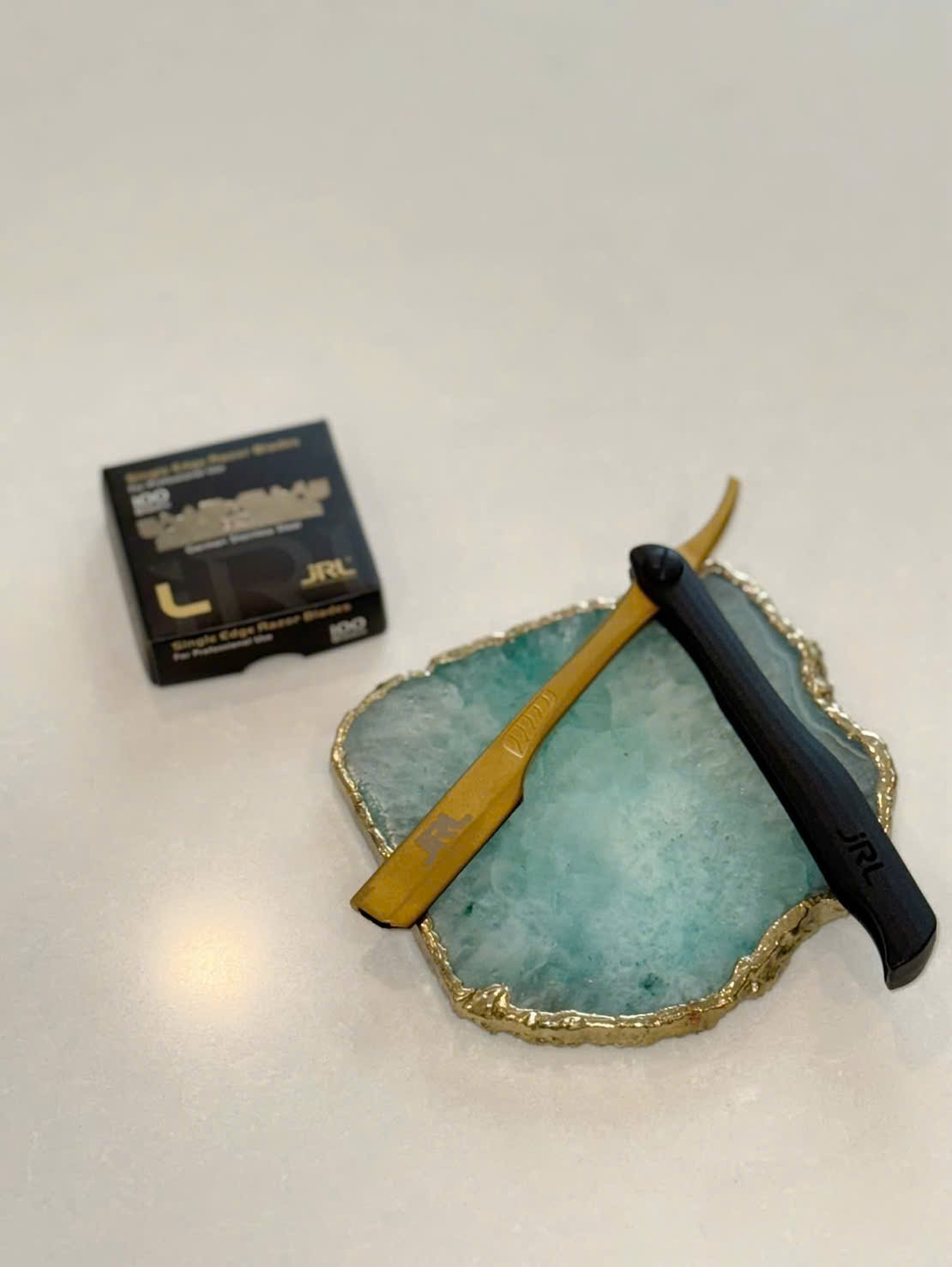 Cán dao cạo jRL chính hãng Black Magnetic Straight Edge Razor_thumbnail_8