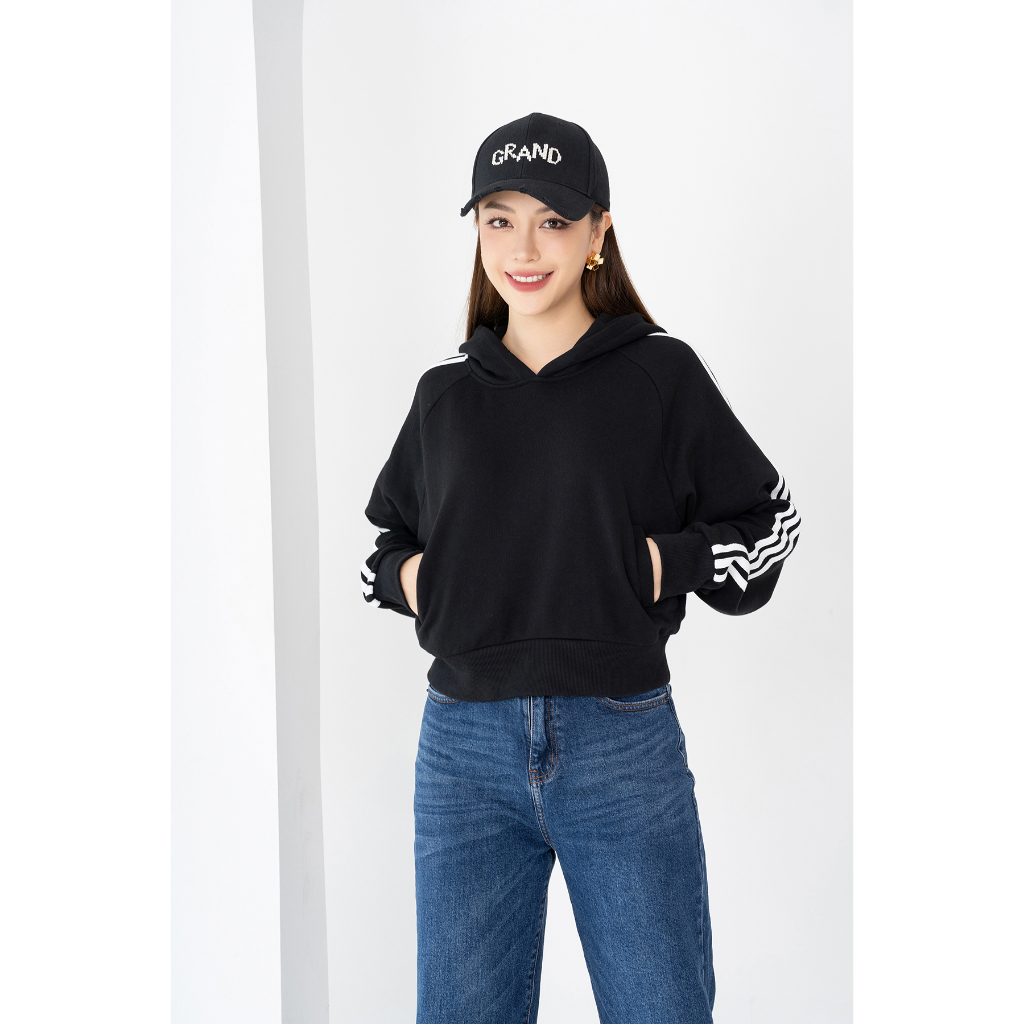 Áo nỉ trơn tay phối viền form vừa vặn - Loza PN8003_thumbnail_1