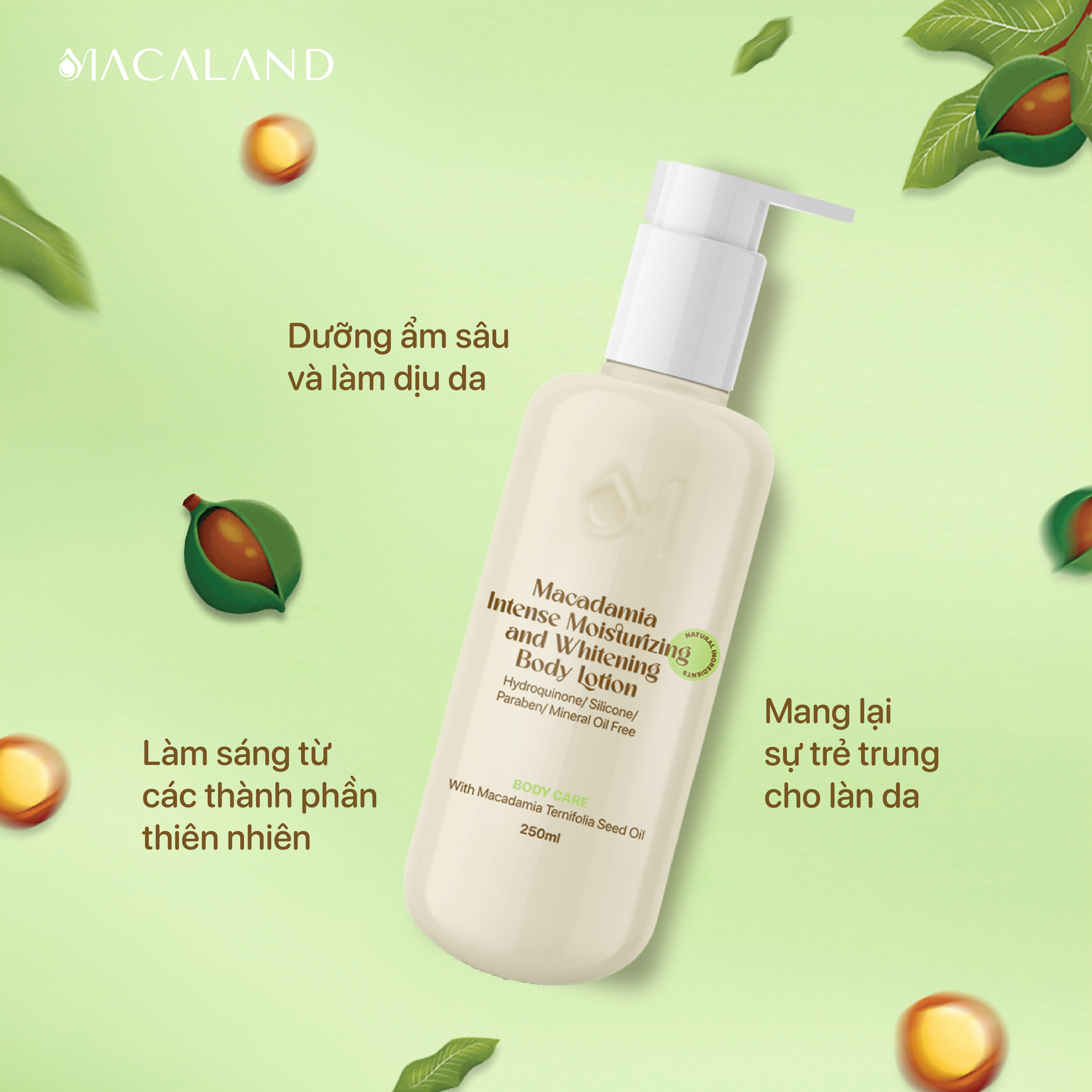 Sữa Dưỡng Thể Body Lotion Mắc Ca MACALAND 250ml Dưỡng Ẩm, Sáng Da, Lưu Hương Thơm Dịu Nhẹ_thumbnail_3