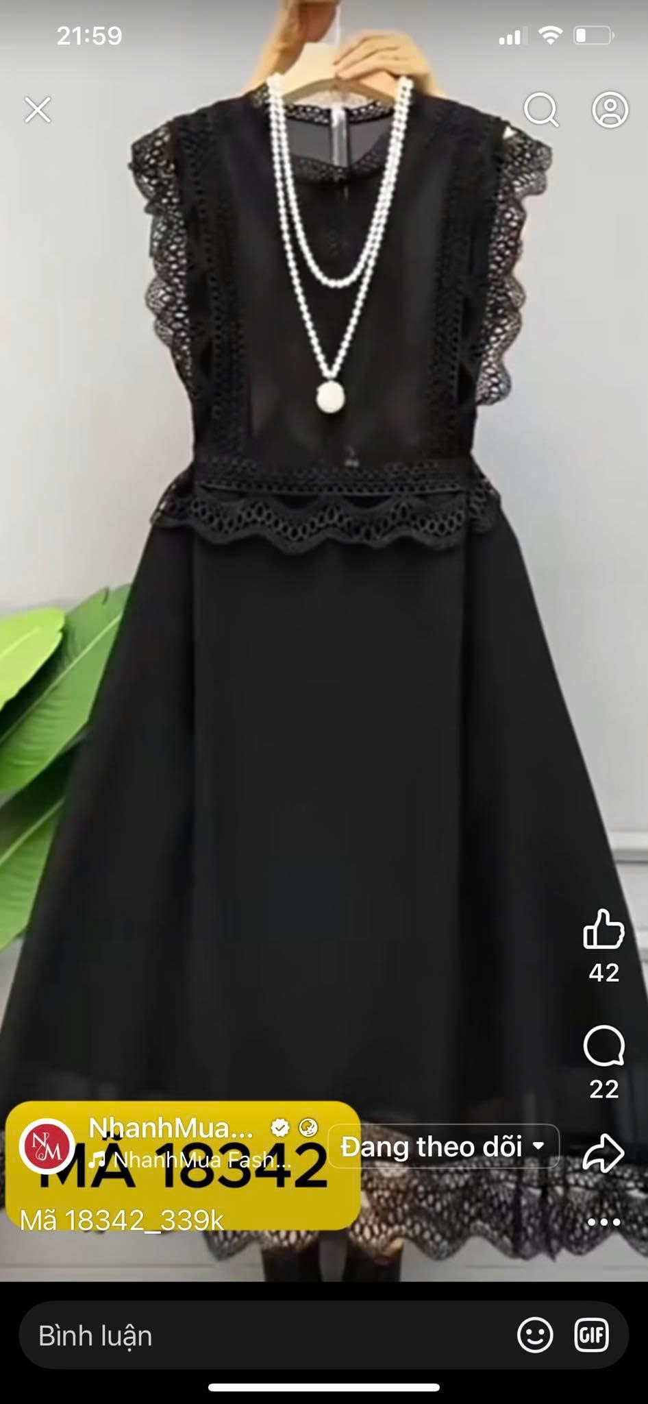 18342-Đầm xòe đi tiệc tay con viền ren ( lụa,ren)