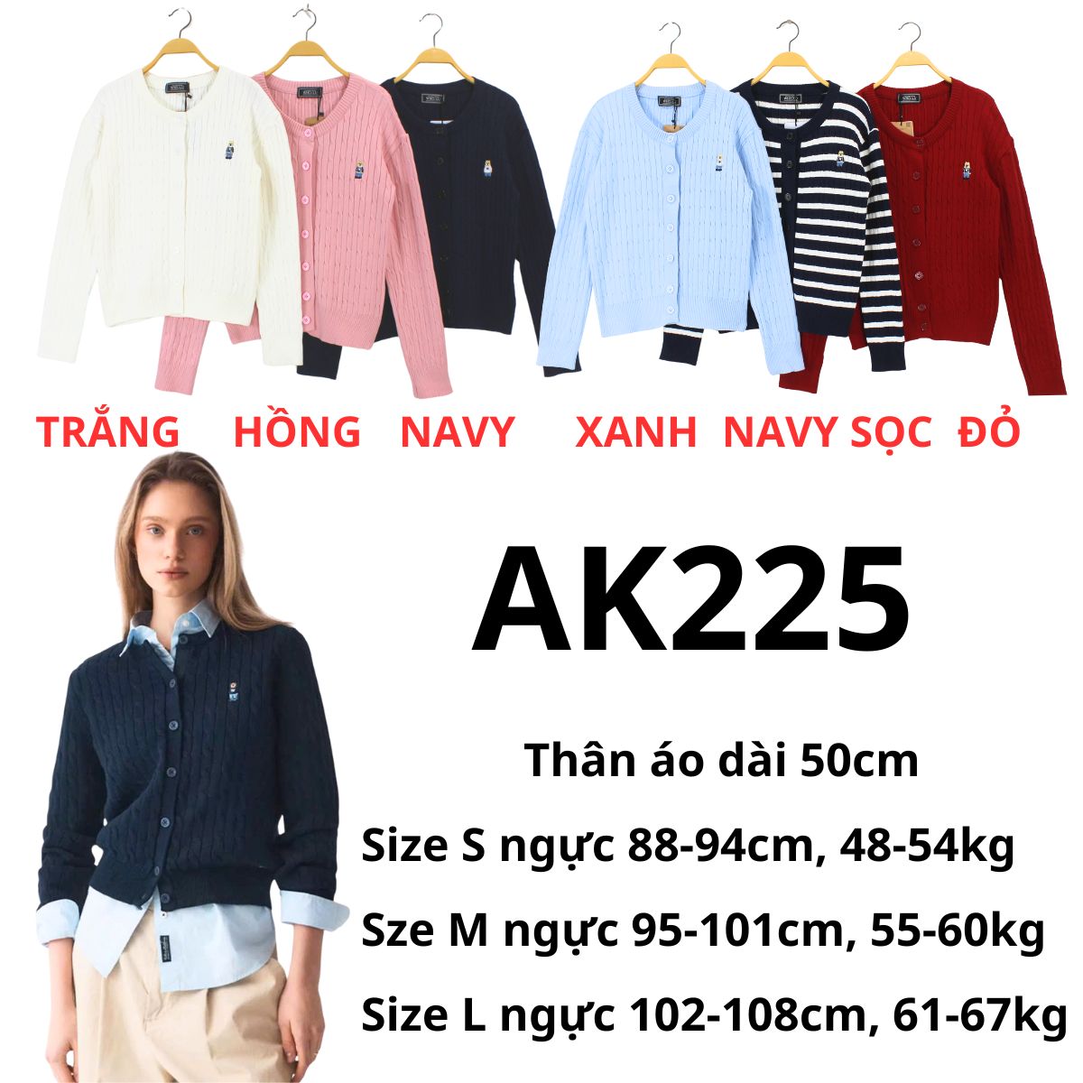 AK225 -ÁO KHOÁC LEN