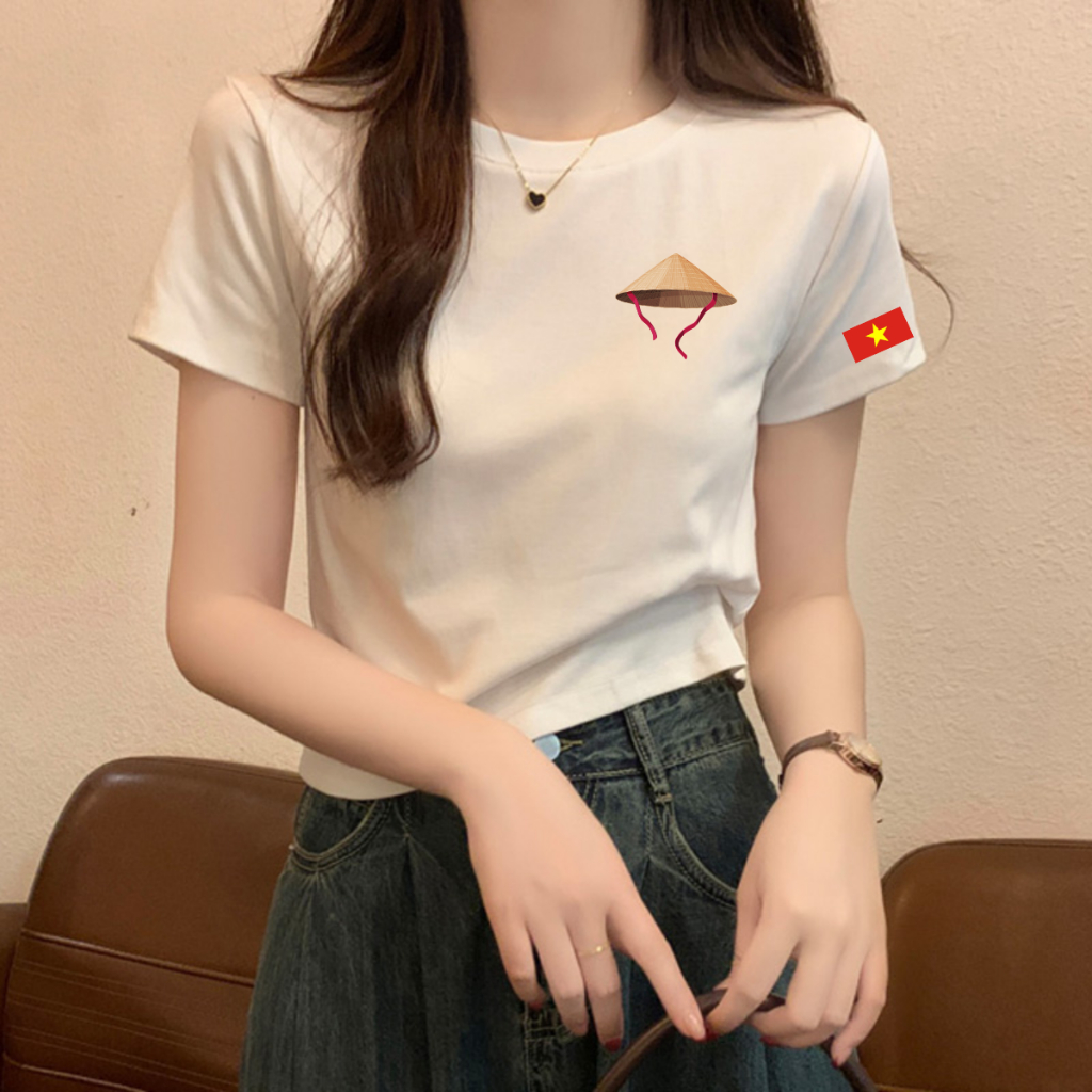Áo Baby tee 'Tôi yêu Việt Nam' in hình 'Cờ đỏ sao vàng'nhỏ  - Áo phông Baby tee nữ LOZA ET001_thumbnail_6
