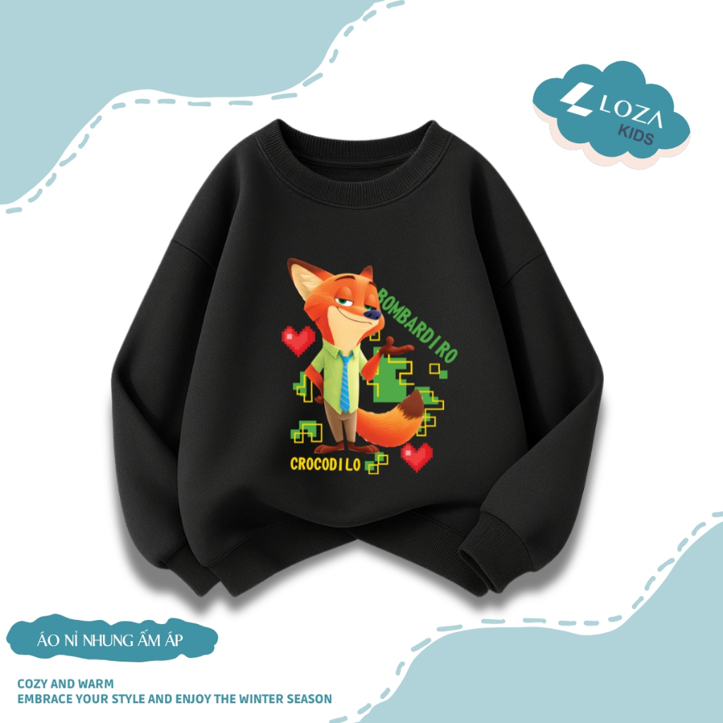 Áo nỉ bé trai in hình hoạt hình ZOOTOPIA  - Loza Kids IN026_thumbnail_0