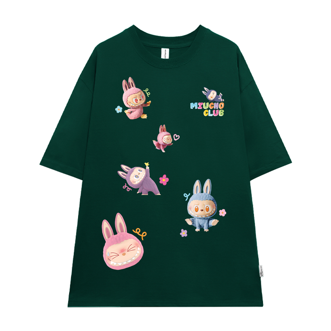 Áo phông labubu form rộng nhiều màu ATD1450 Miucho vải cotton cổ tròn in mix_thumbnail_20