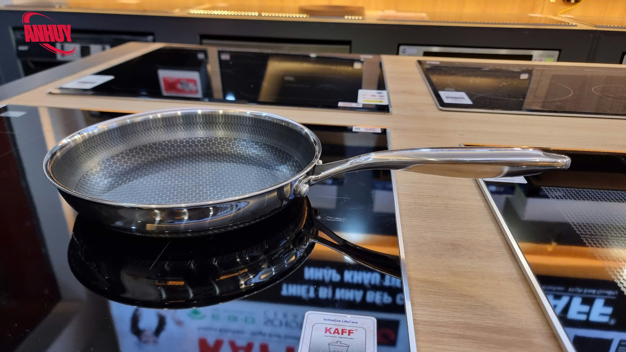 Chảo tổ ong chống dính 245IOHC  dạng tay cầm đáy liền 3 lớp Inox Sus304 vân chống trượt_thumbnail_4