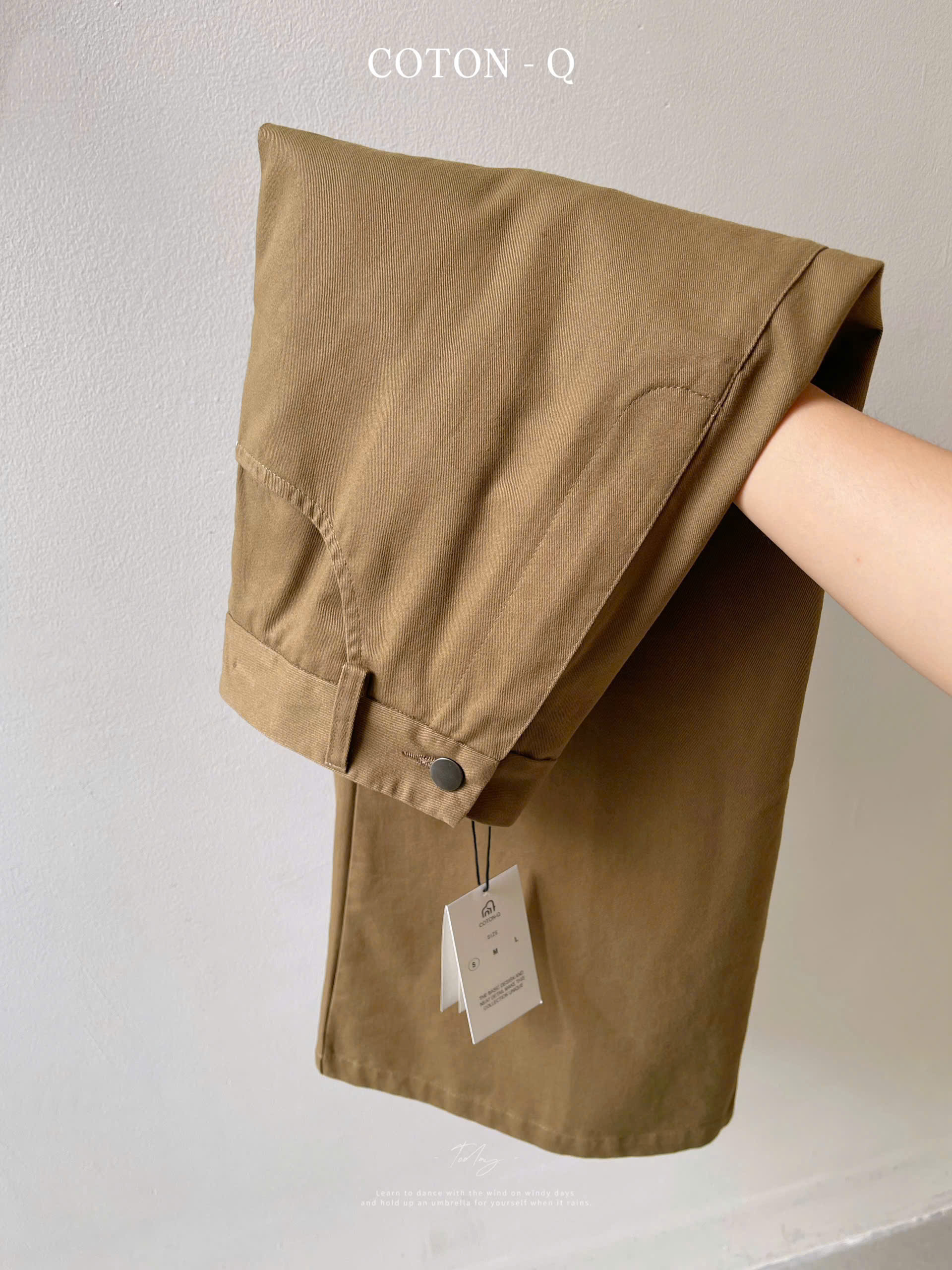 Chân váy dài Coton Q kaki xẻ sau ( BE )_thumbnail_3