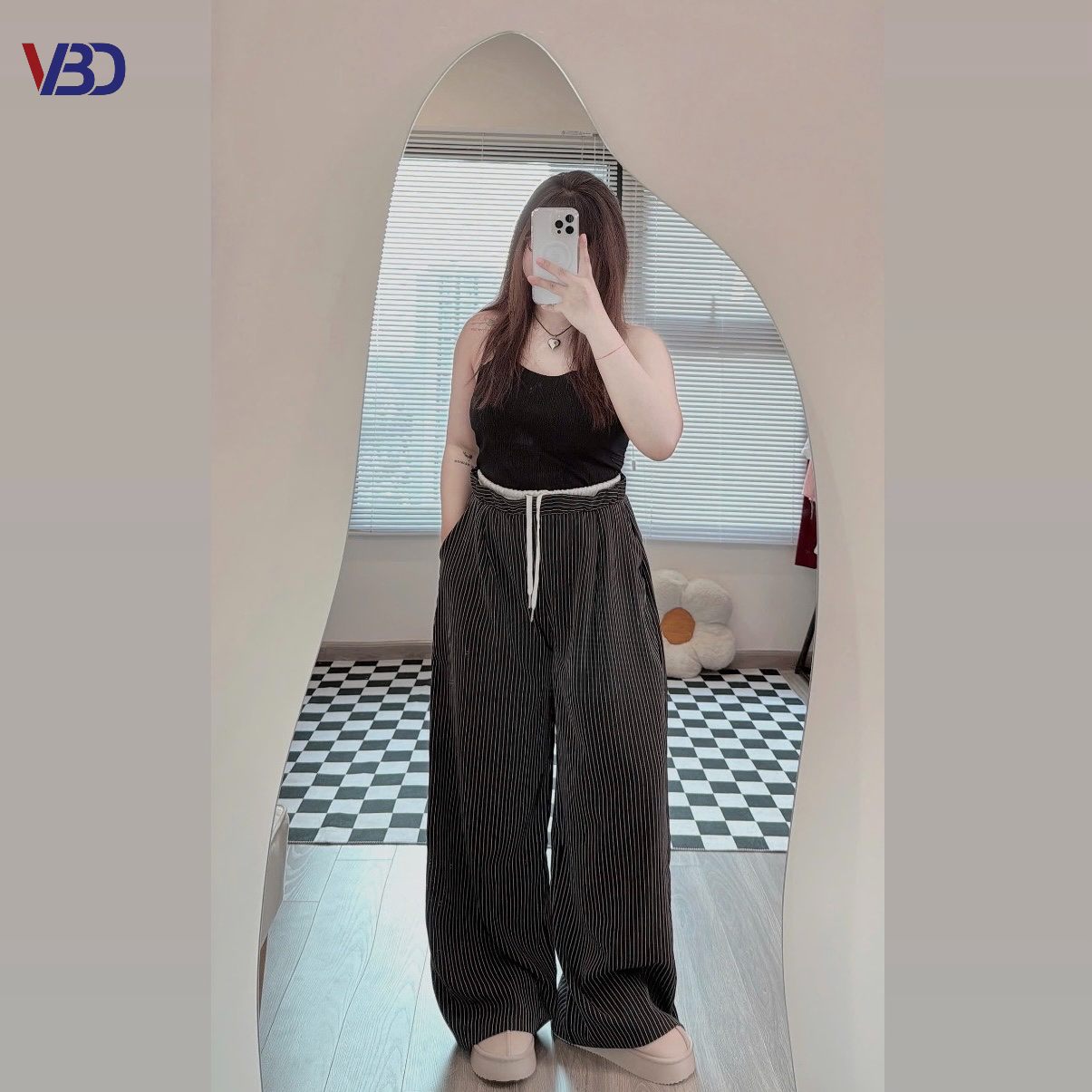 Quần dài sọc form rộng kiểu bigisize QD028 dành cho nàng béo mập từ 55-95kg_thumbnail_1