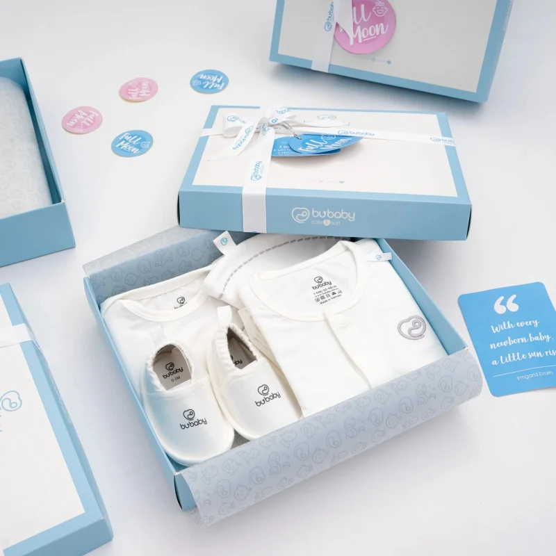 Gift set Full Moon Bubaby trắng ghi