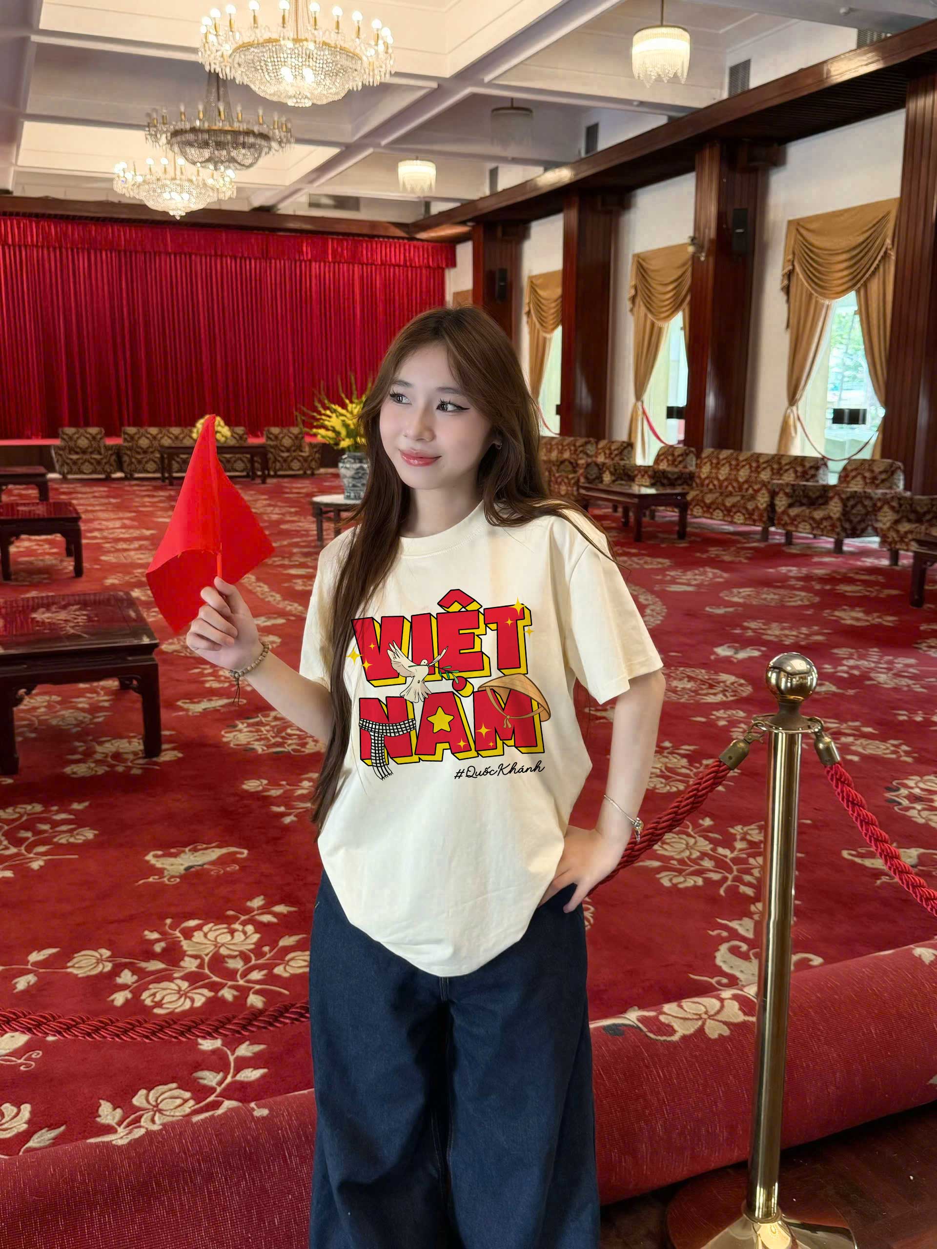 Áo thun Việt Nam nón lá ATD2471 Miucho vải cotton thoáng mát tay ngắn cổ tròn form oversize_thumbnail_4