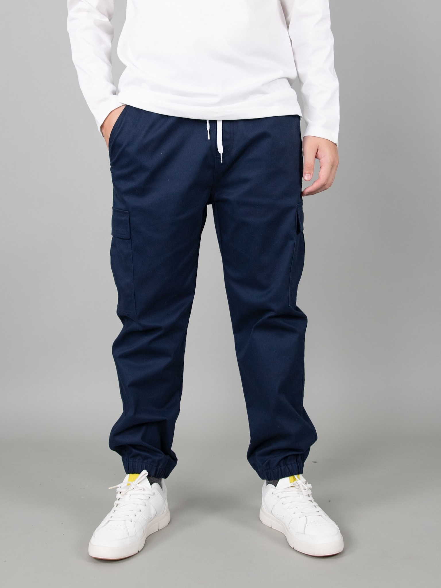 Quần kaki túi hộp màu xanh đen cạp chun, bo gấu_thumbnail_2