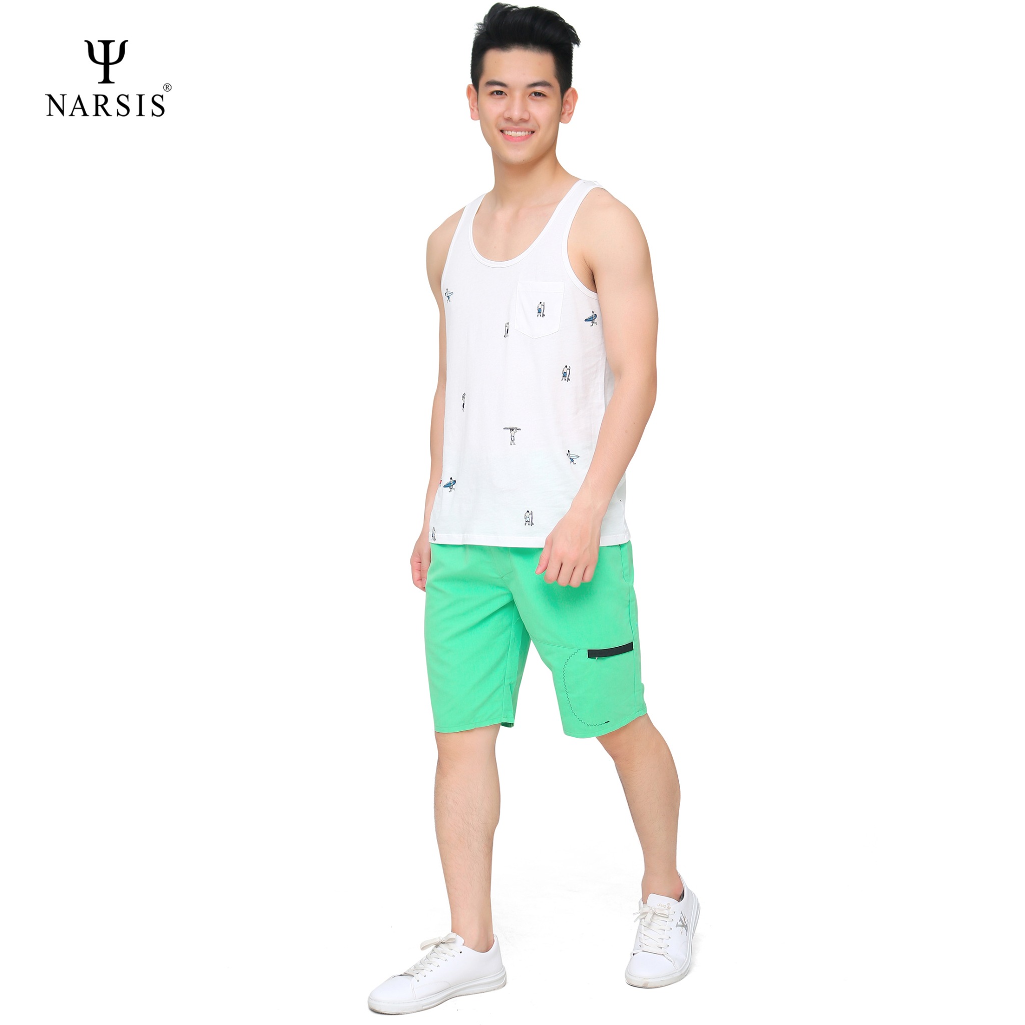 QUẦN SHORT NAM S8054 S8054 NARSIS PE NHẸ, THOÁNG KHÍ, THẤM MỒ HÔI, CHẤT LIỆU BỀN, CHỐNG NẮNG_thumbnail_2