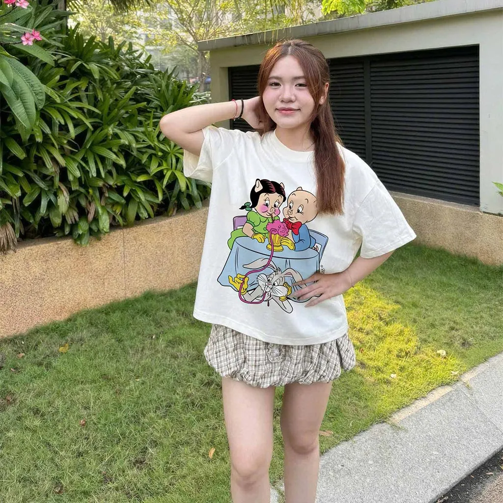 Áo thun boxy hoạt hình AXD2459 Miucho cổ tròn chất vải cotton 2 chiều cao cấp dày dặn in mix_thumbnail_5