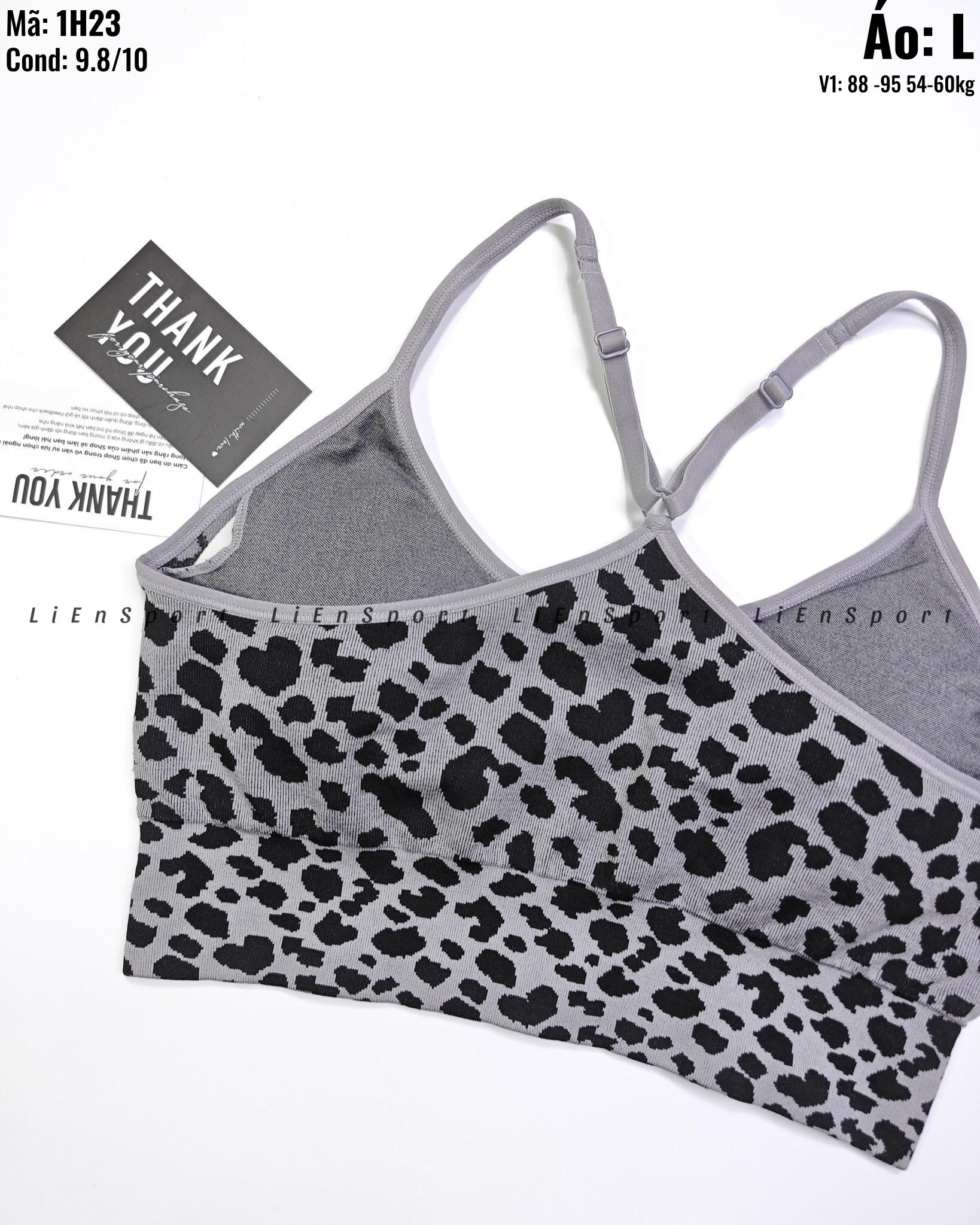 Pro-fit Áo bra thể thao lưng chữ X Nữ Size L Xám đen họa tiết da báo Auth 2nd Không gọng mút Dây vai tăng đơ Chất liệu co giãn thấm hút mồ hôi Thoáng khí Phù hợp yoga gym chạy bộ Mã:1H23_thumbnail_3