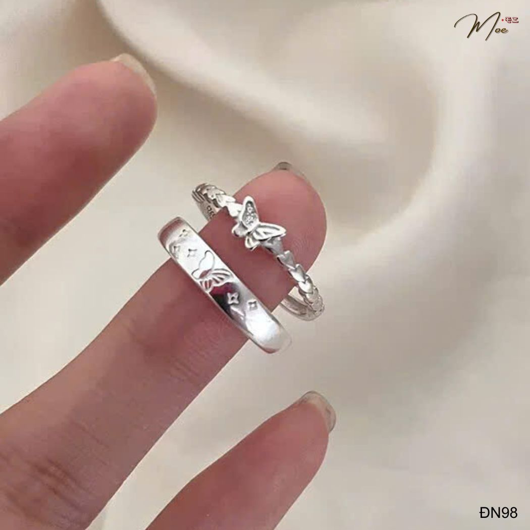 ĐN98 - Nhẫn đôi hồ điệp tình nhân (freesize)