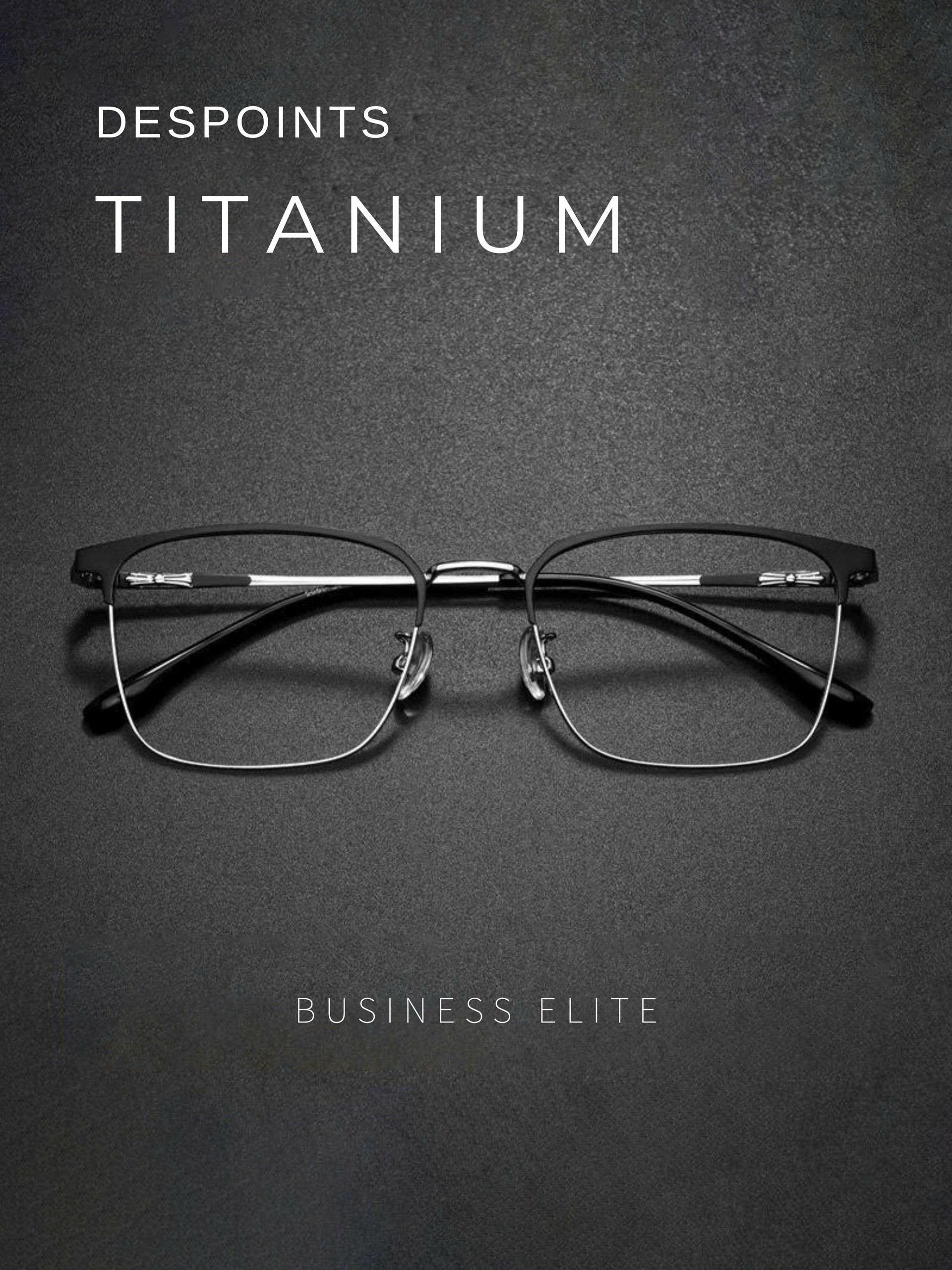 𝐍𝐄𝐖 Gọng Kính Nam Despoints Titanium cao cấp Business Elite, gọng Titan thay được mọi loại tròng