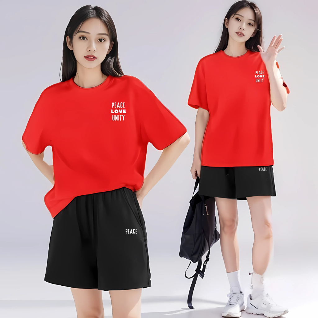 [Form Rộng] Bộ quần áo nữ mùa hè chữ 'Peace love unity'- Đồ bộ nữ LOZA BP288_thumbnail_1