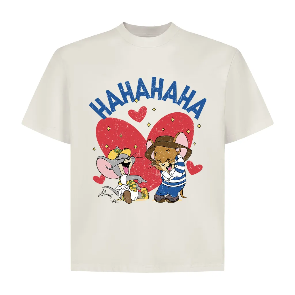 Áo thun form boxy họa tiết hoạt hình AXD2466 Miucho vải cotton thoáng mát cổ tròn in mix_thumbnail_9