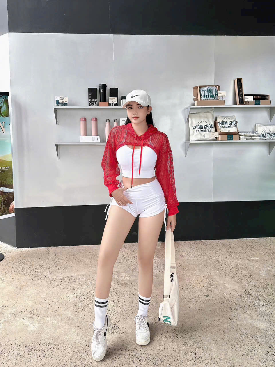 Áo Tank Thể Thao Lưới Mè Dáng Croptop Có Nón Mặc Ngoài_thumbnail_12